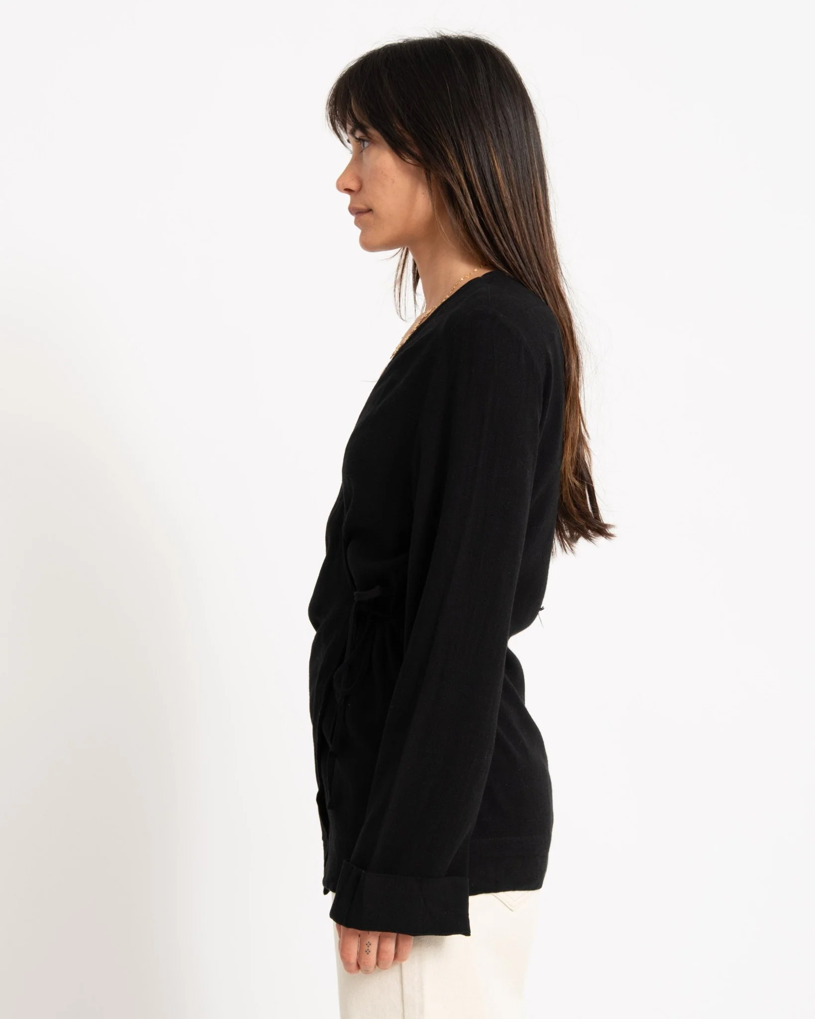 TILTIL Lily Kimono Linen Black - Image 4