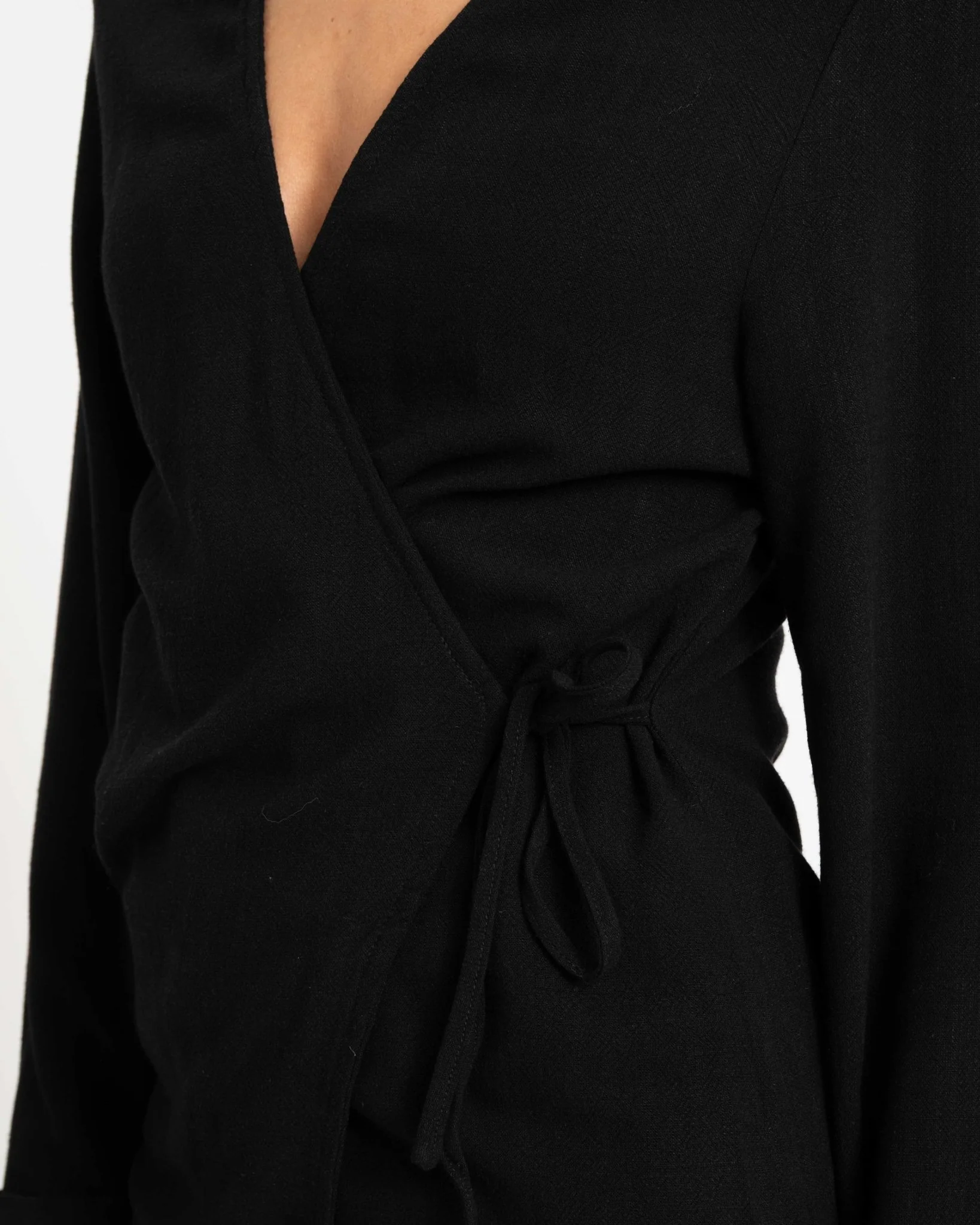 TILTIL Lily Kimono Linen Black - Image 6