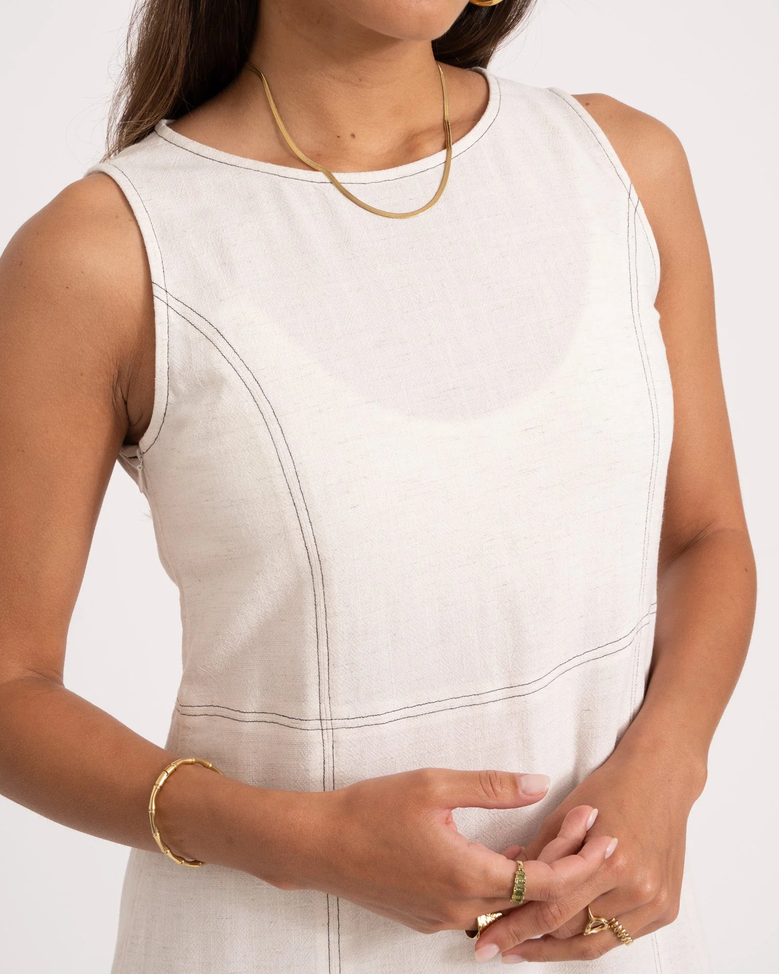 TILTIL Lizzy Dress Linen Beige - Image 3