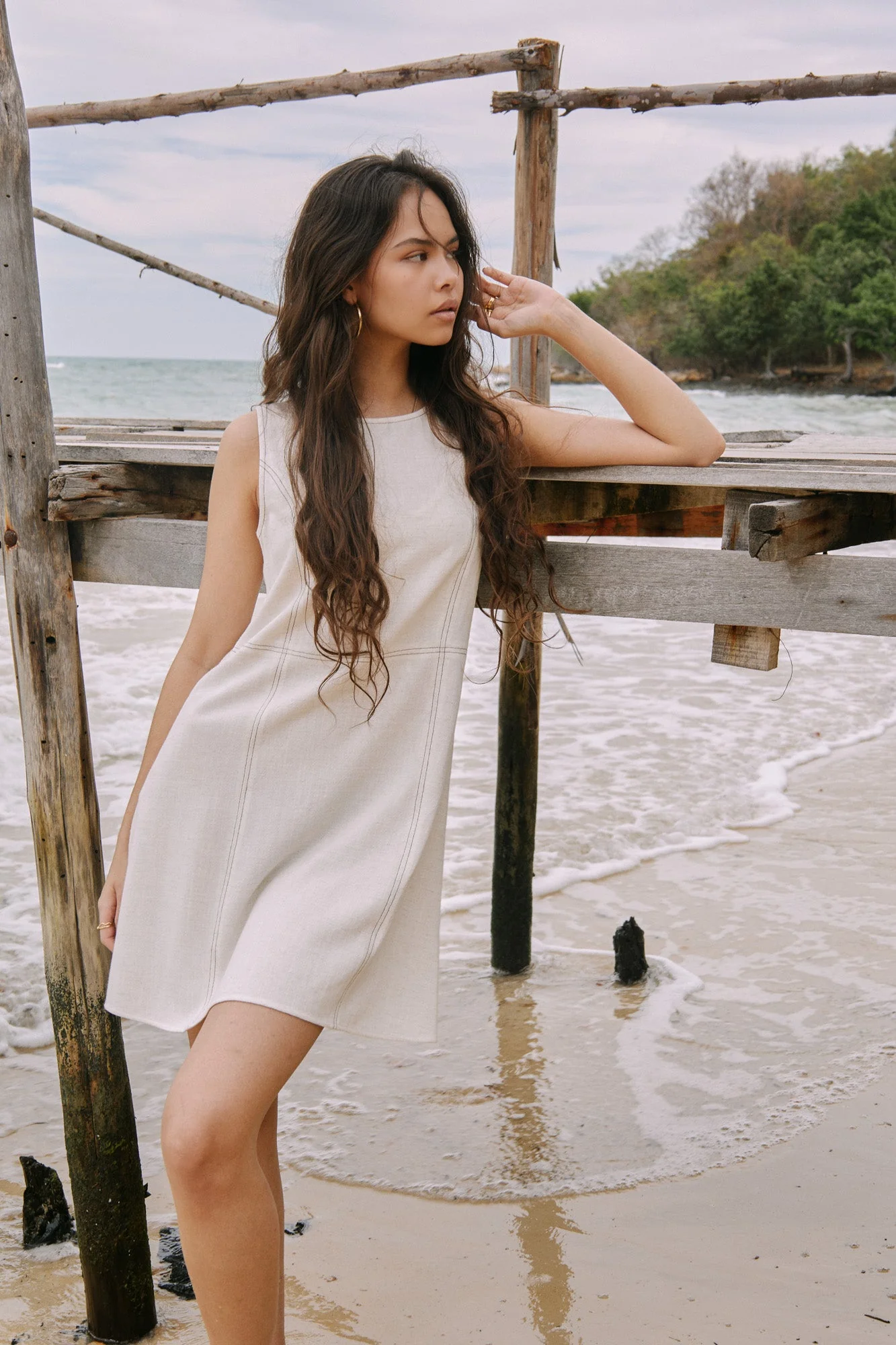 TILTIL Lizzy Dress Linen Beige - Image 8
