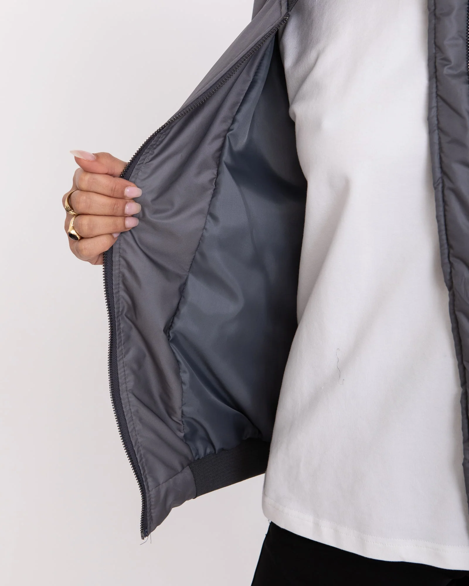 TILTIL Lois Bomber Gilet Grey - Image 5