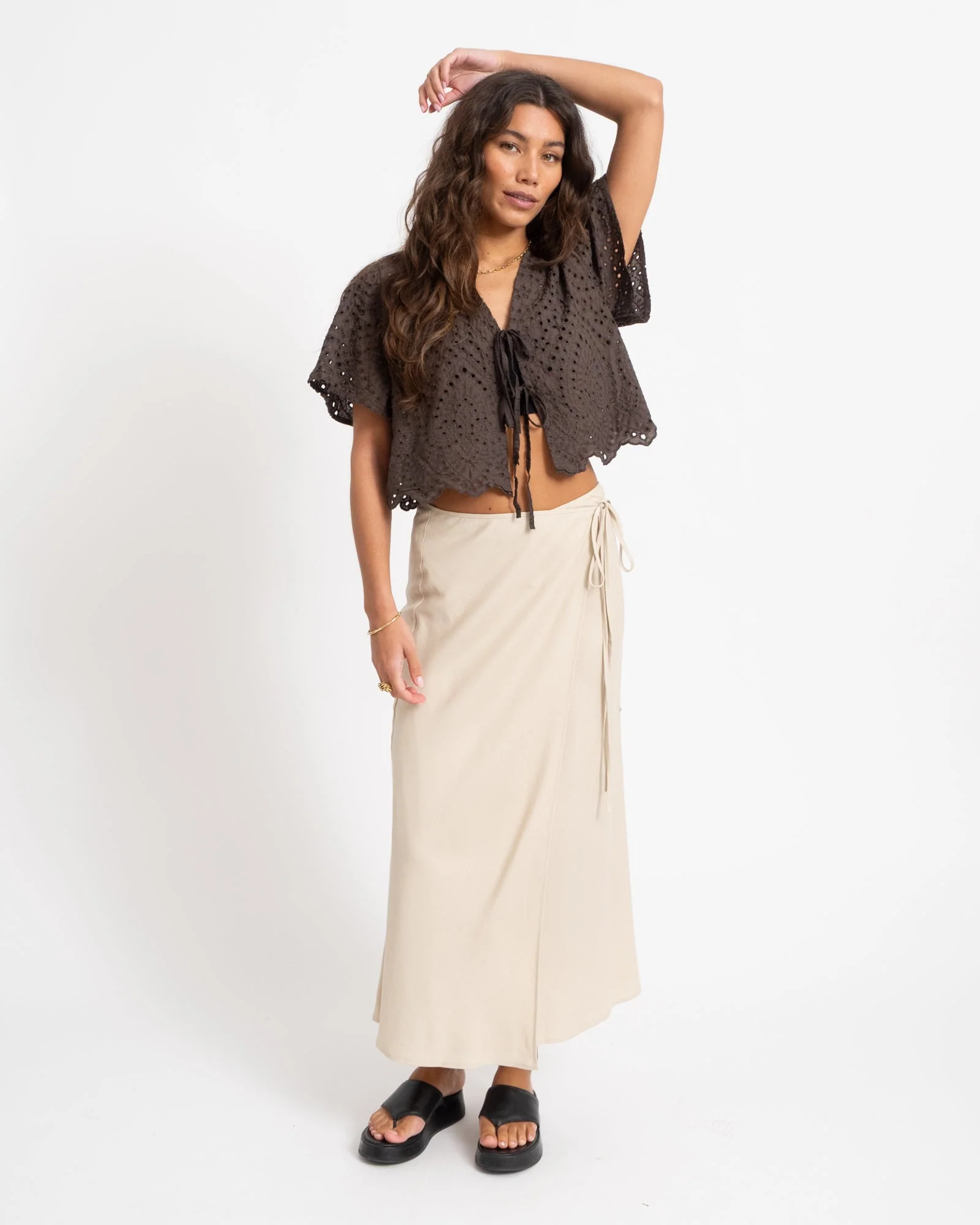 TILTIL Loma Wrap Skirt Sand