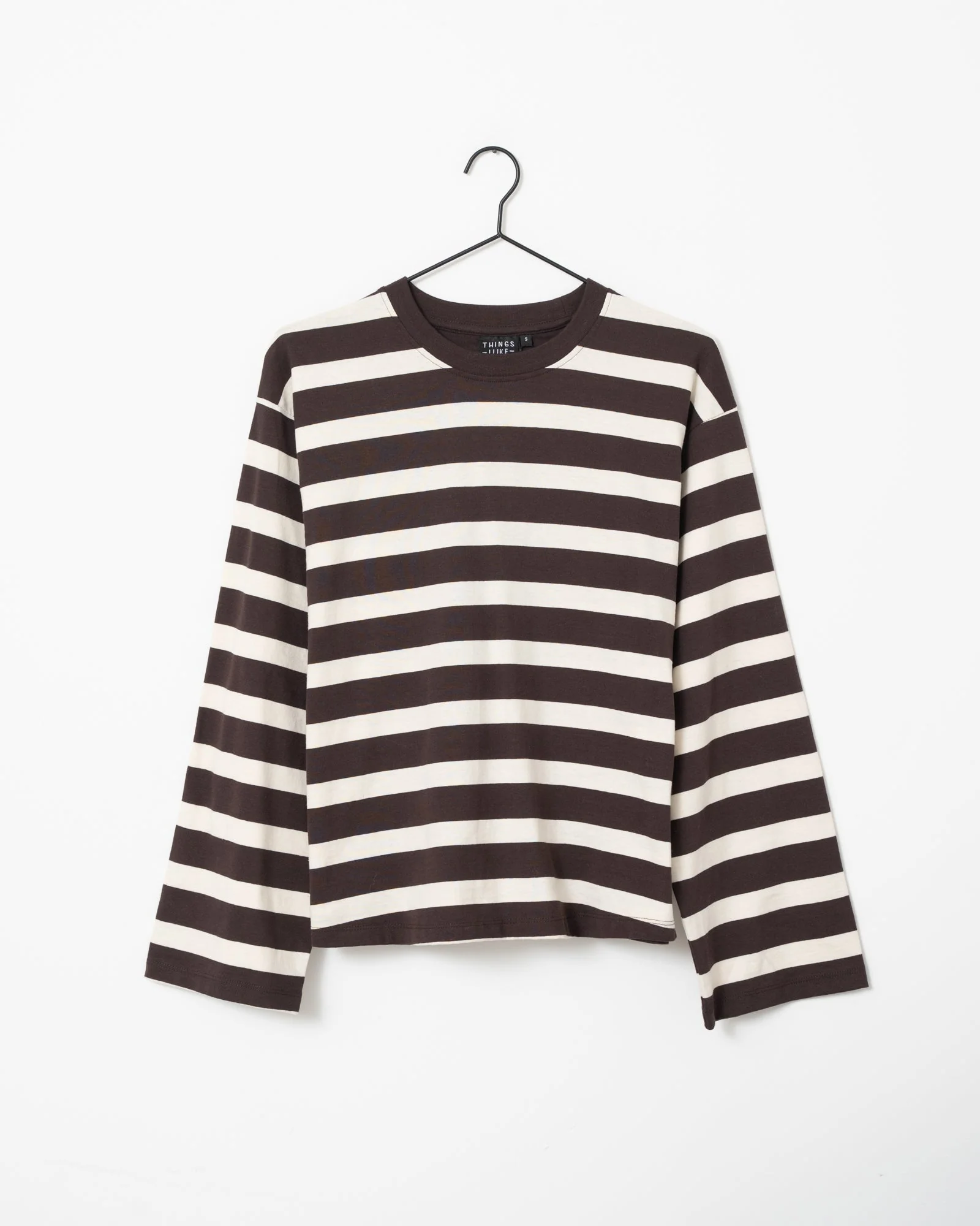 TILTIL Longsleeve Thick Striped Doka Tee Brown - Image 8