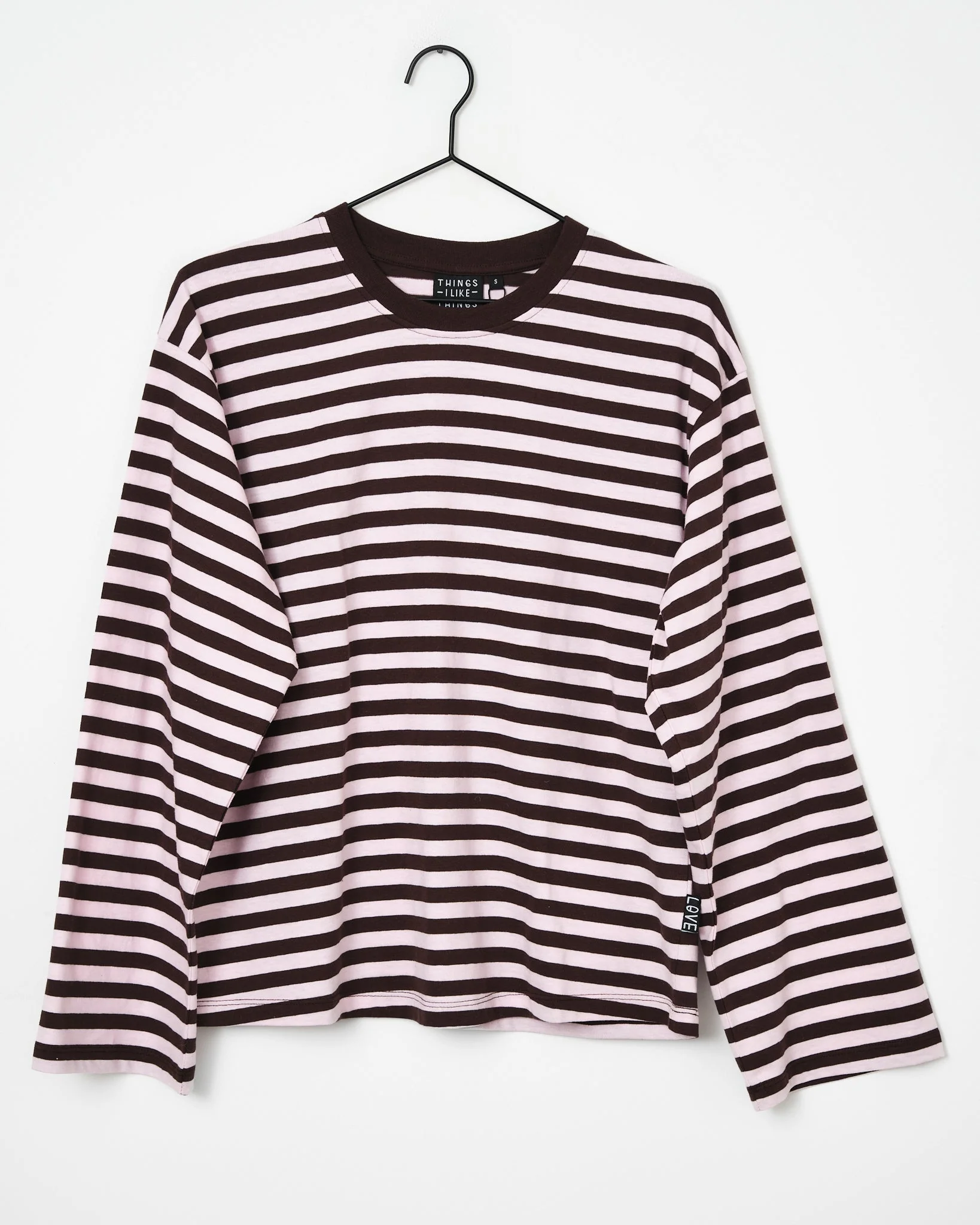 TILTIL Longsleeve Thin Striped Doka Tee Brown Pink - Image 6