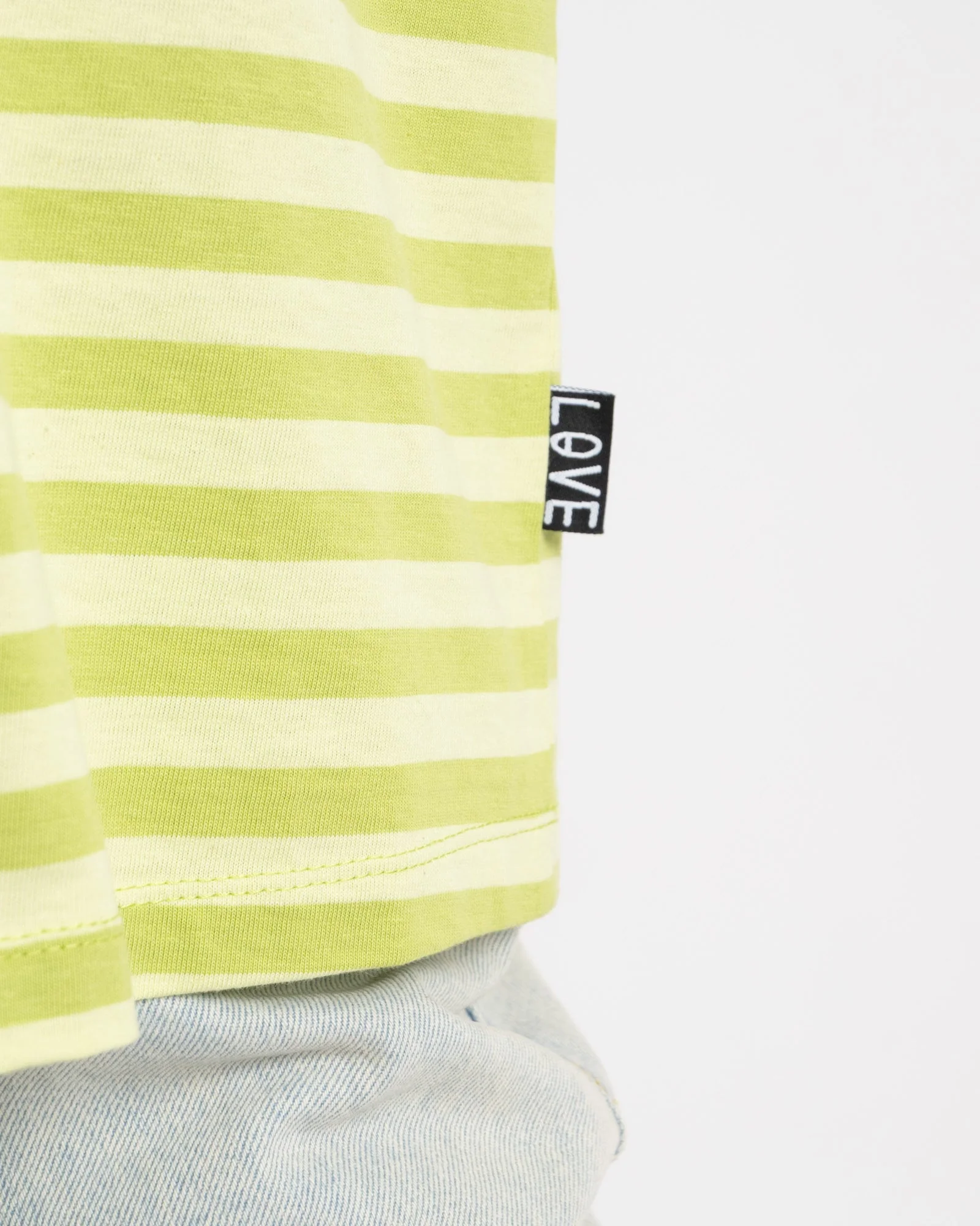 TILTIL Longsleeve Thin Striped Doka Tee Matcha Green - Image 7