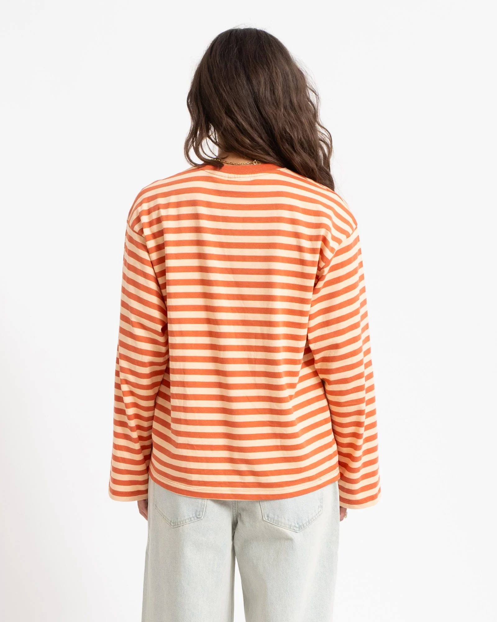 TILTIL Longsleeve Thin Striped Doka Tee Orange - Image 5
