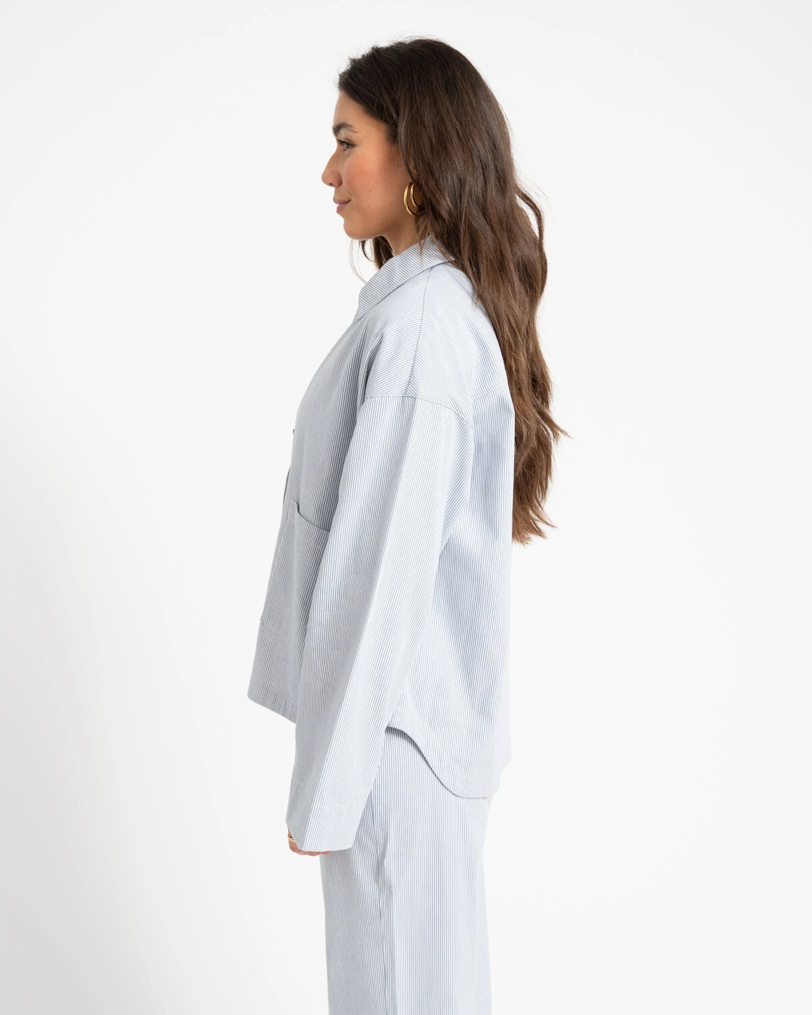 TILTIL Lucy Striped Shacket Lightblue - Image 6