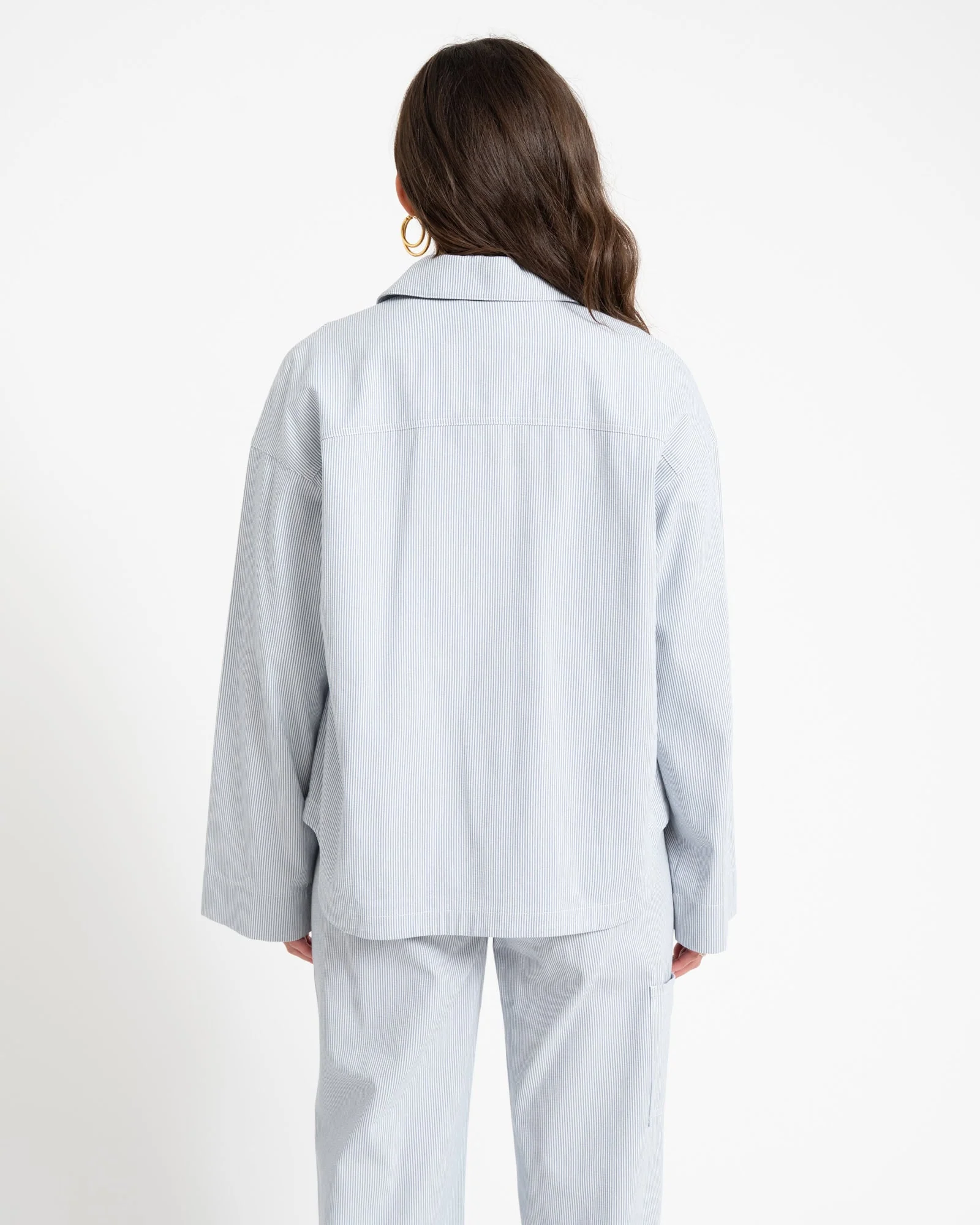 TILTIL Lucy Striped Shacket Lightblue - Image 7