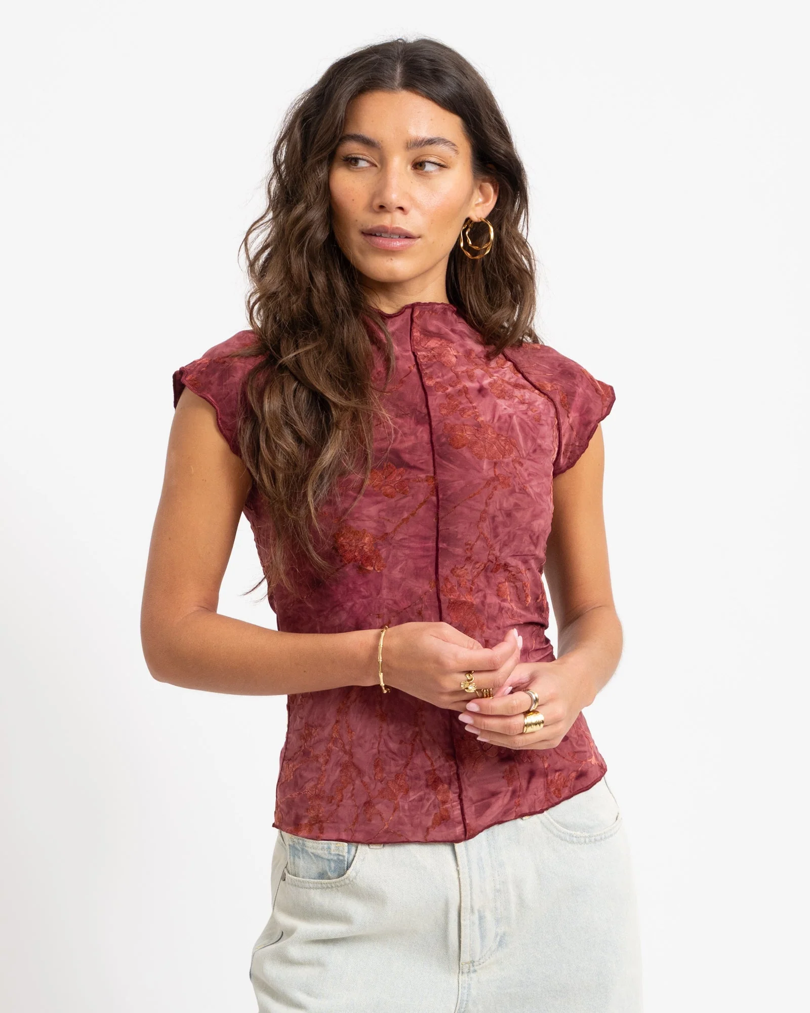 TILTIL Luna Hibiscus Shortsleeve Dark Pink