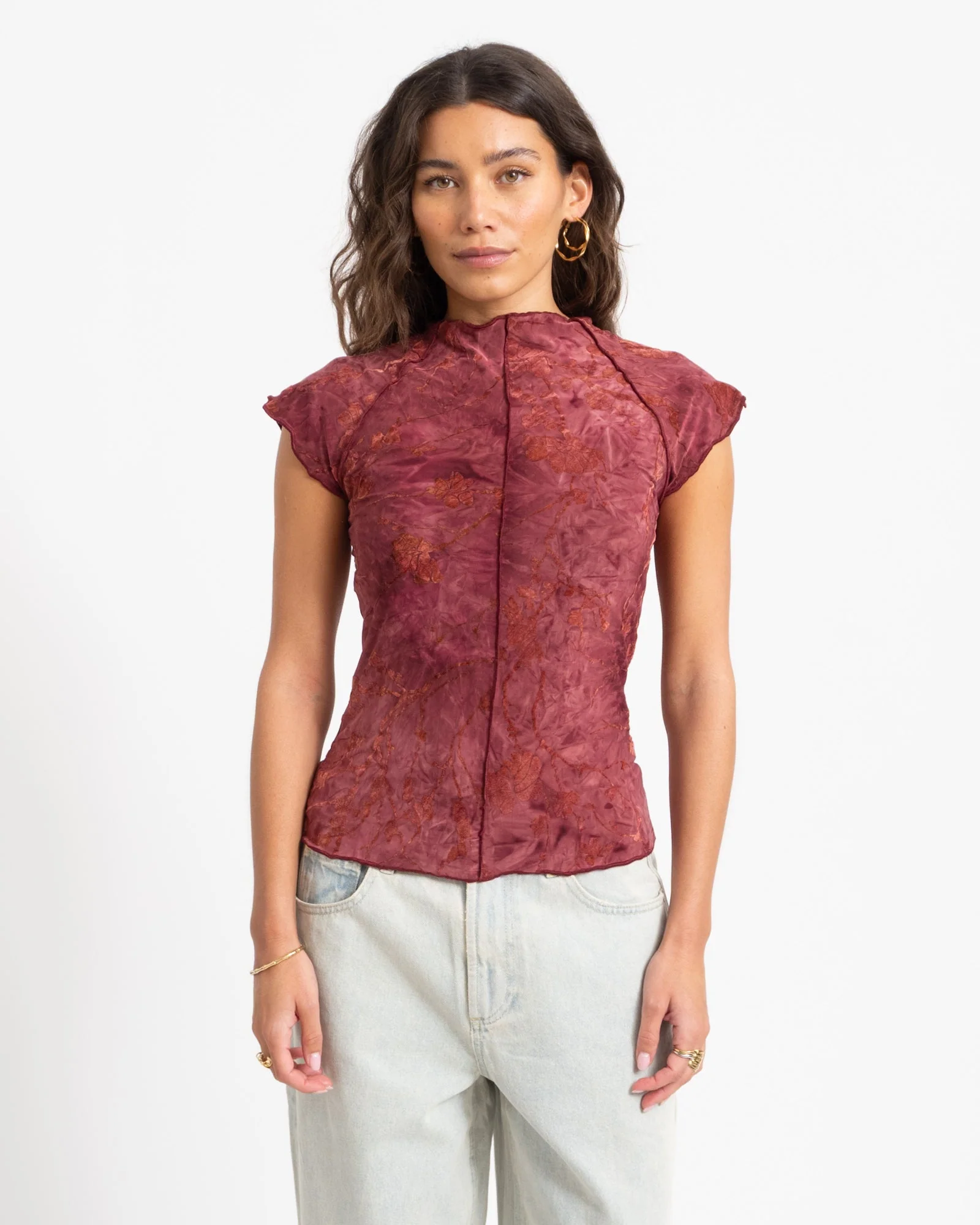 TILTIL Luna Hibiscus Shortsleeve Dark Pink - Image 4