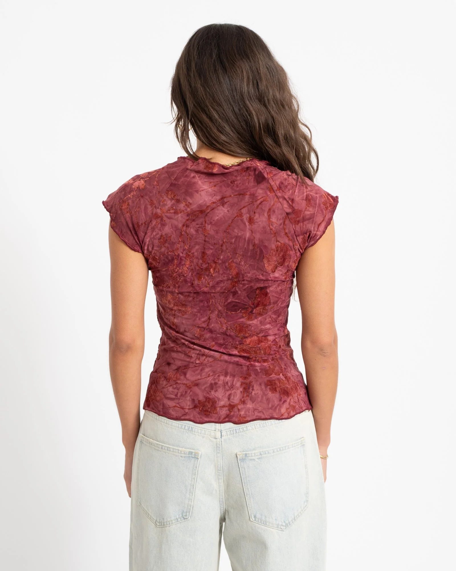 TILTIL Luna Hibiscus Shortsleeve Dark Pink - Image 6