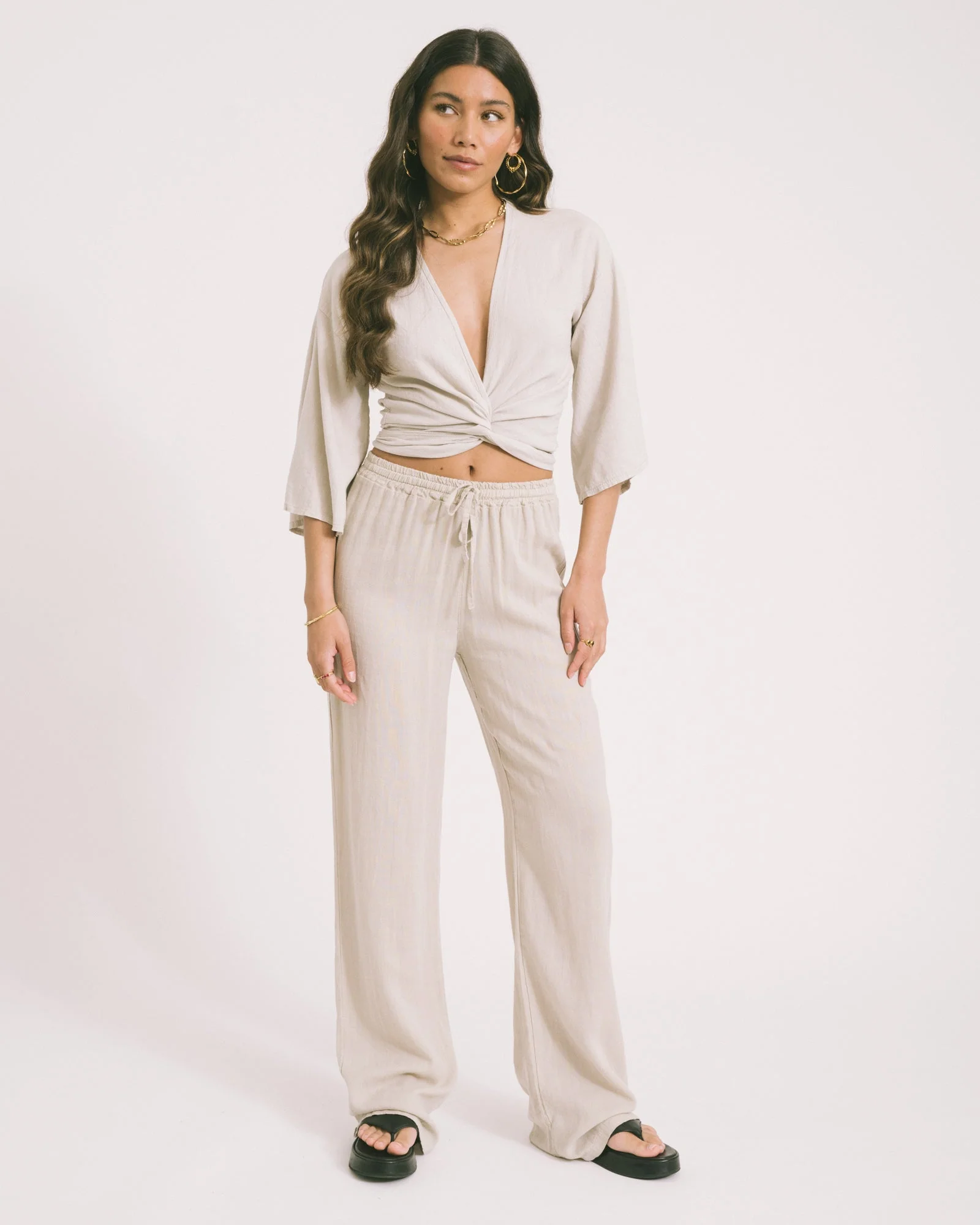 TILTIL Mailey Linen Pants Beige - Image 2