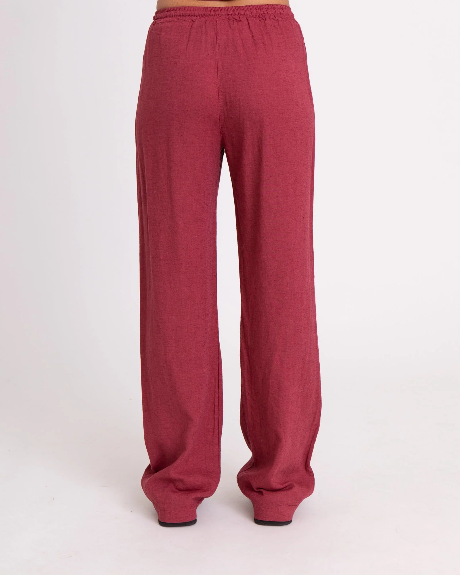 TILTIL Mailey Linen Pants Burgundy - Image 4