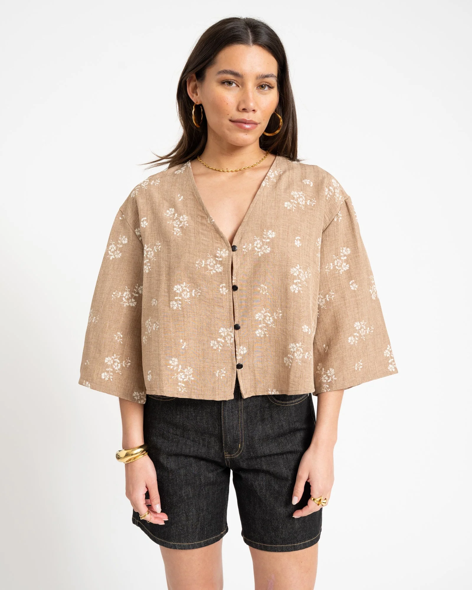 TILTIL Mara Blouse Brown - Image 3