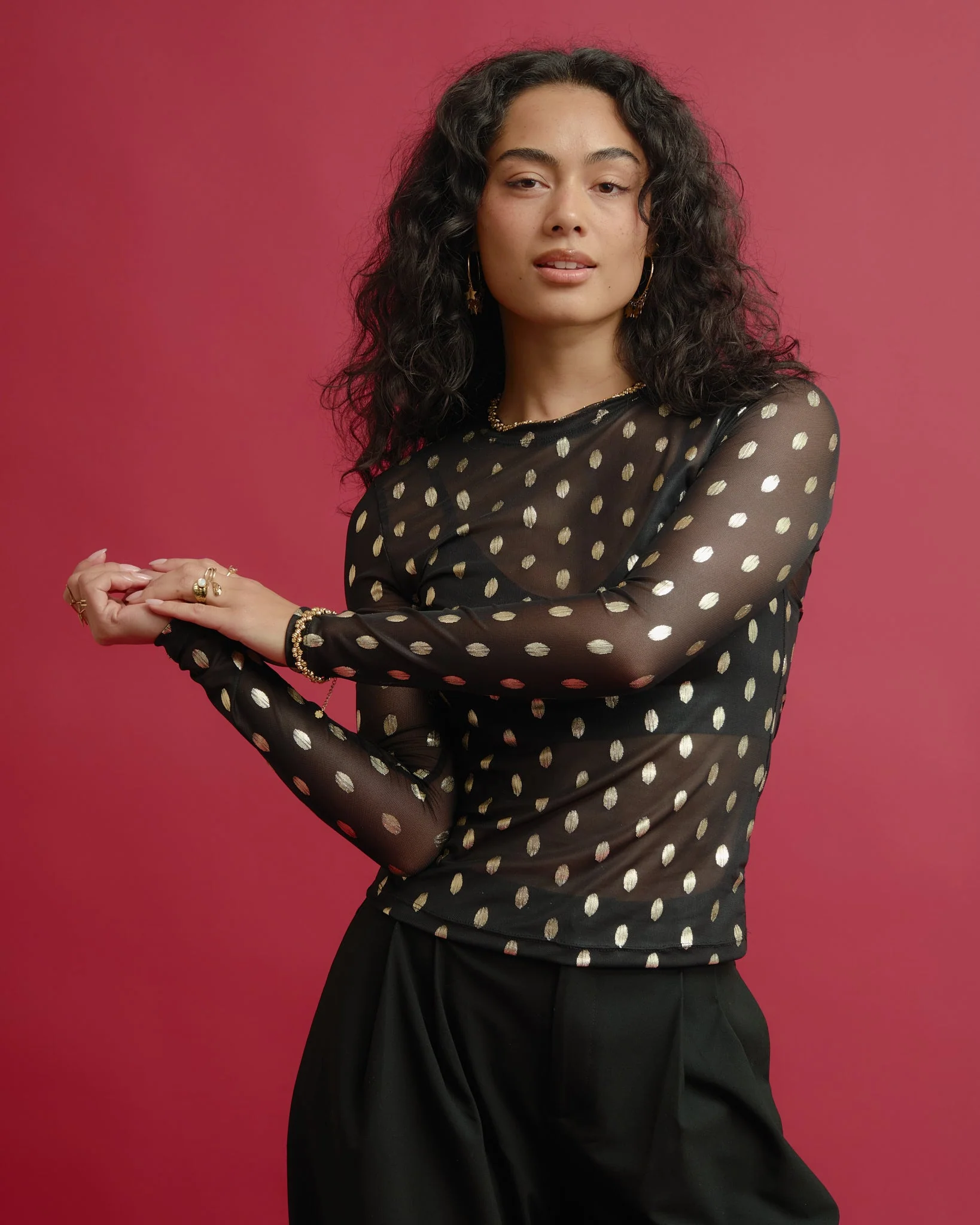 TILTIL Mesh Longsleeve Dotted Gold - Image 8