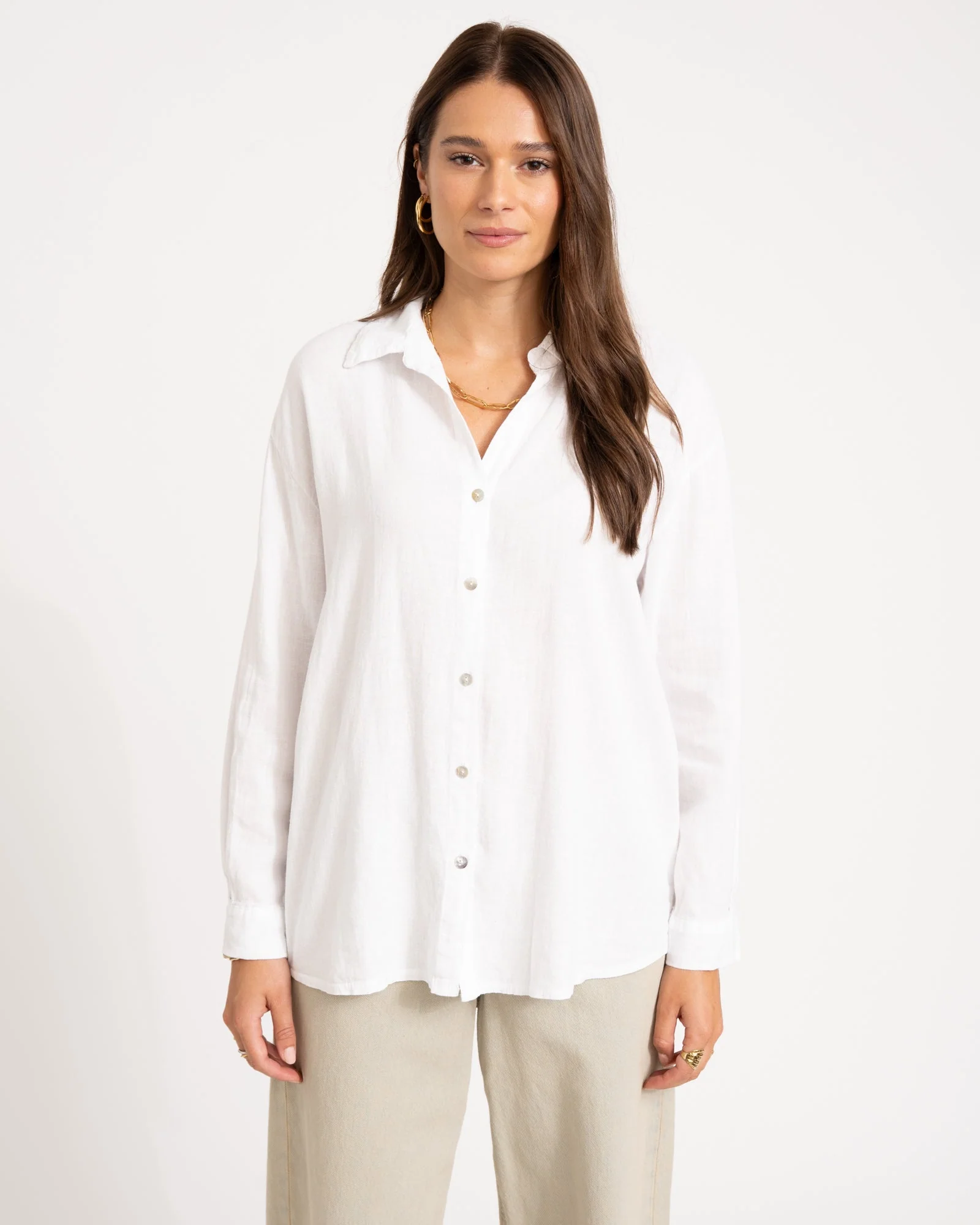 TILTIL Mia Blouse Linen White One Size - Image 3