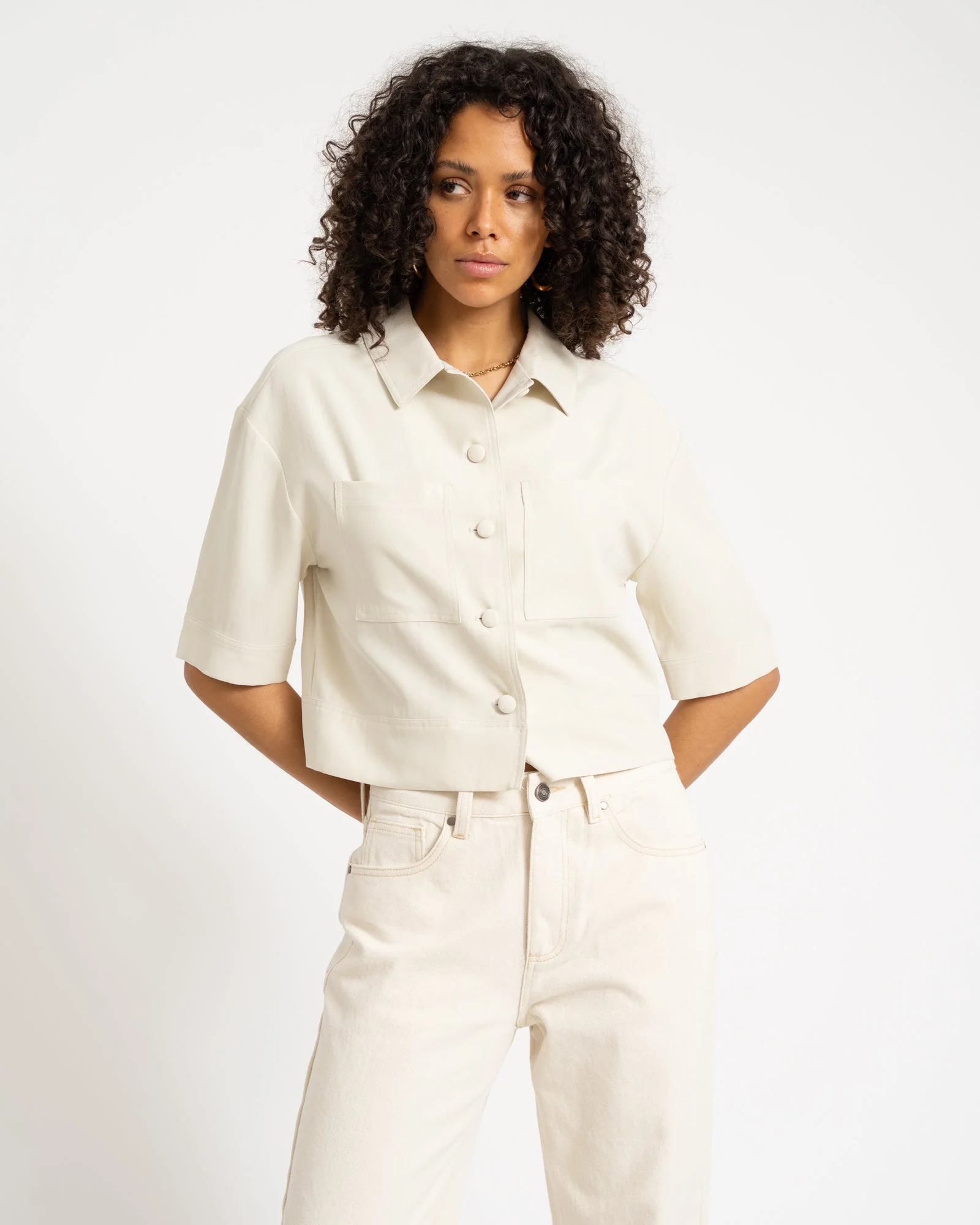 TILTIL Mine Shortsleeve Blouse Offwhite