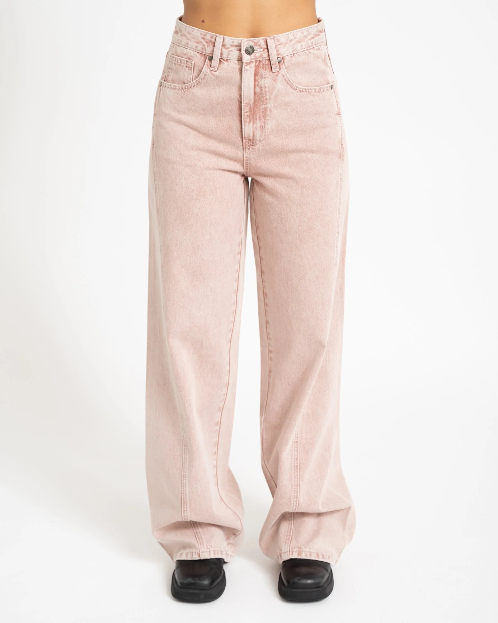 TILTIL Missy HR Relaxed Seam Jeans Pink - Image 4