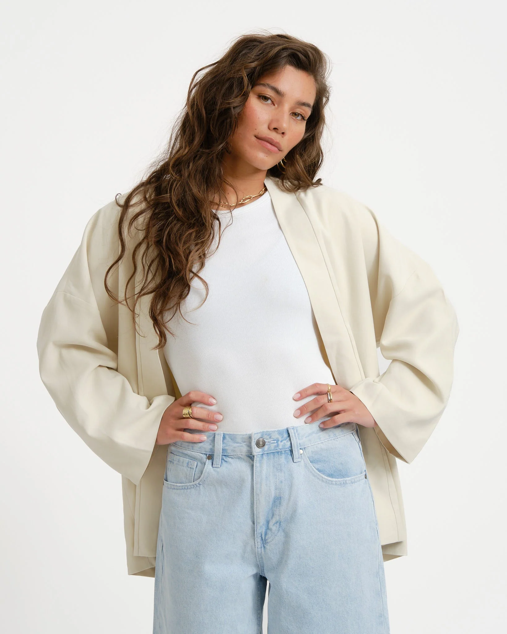 TILTIL Miya Rayon Kimono Offwhite