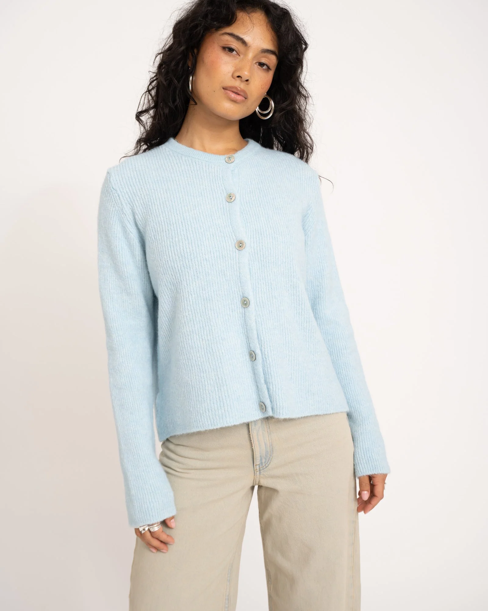 TILTIL Monica Cardigan Light Blue One Size - Image 3