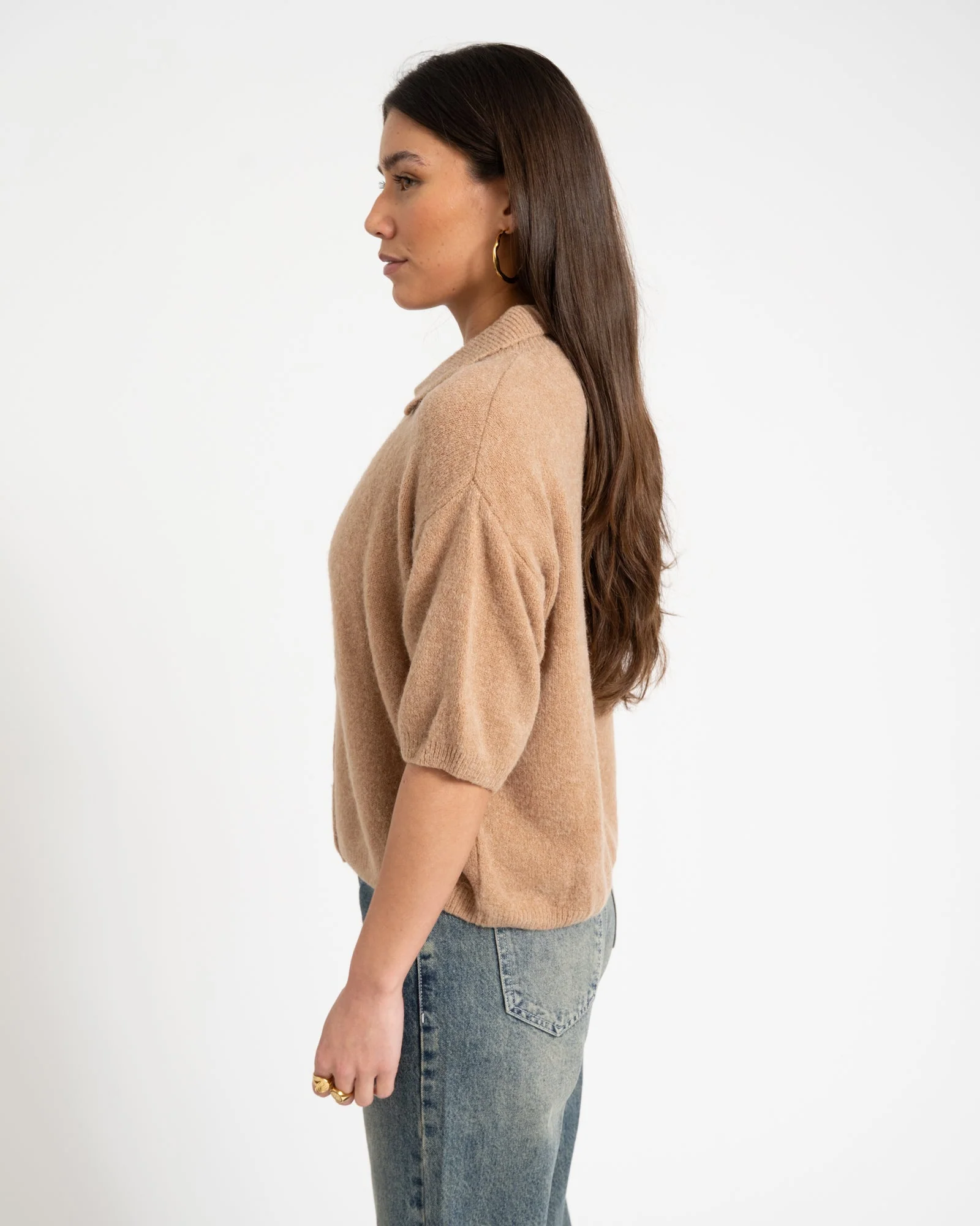 TILTIL Moun Polo Knit Cognac One Size - Image 4