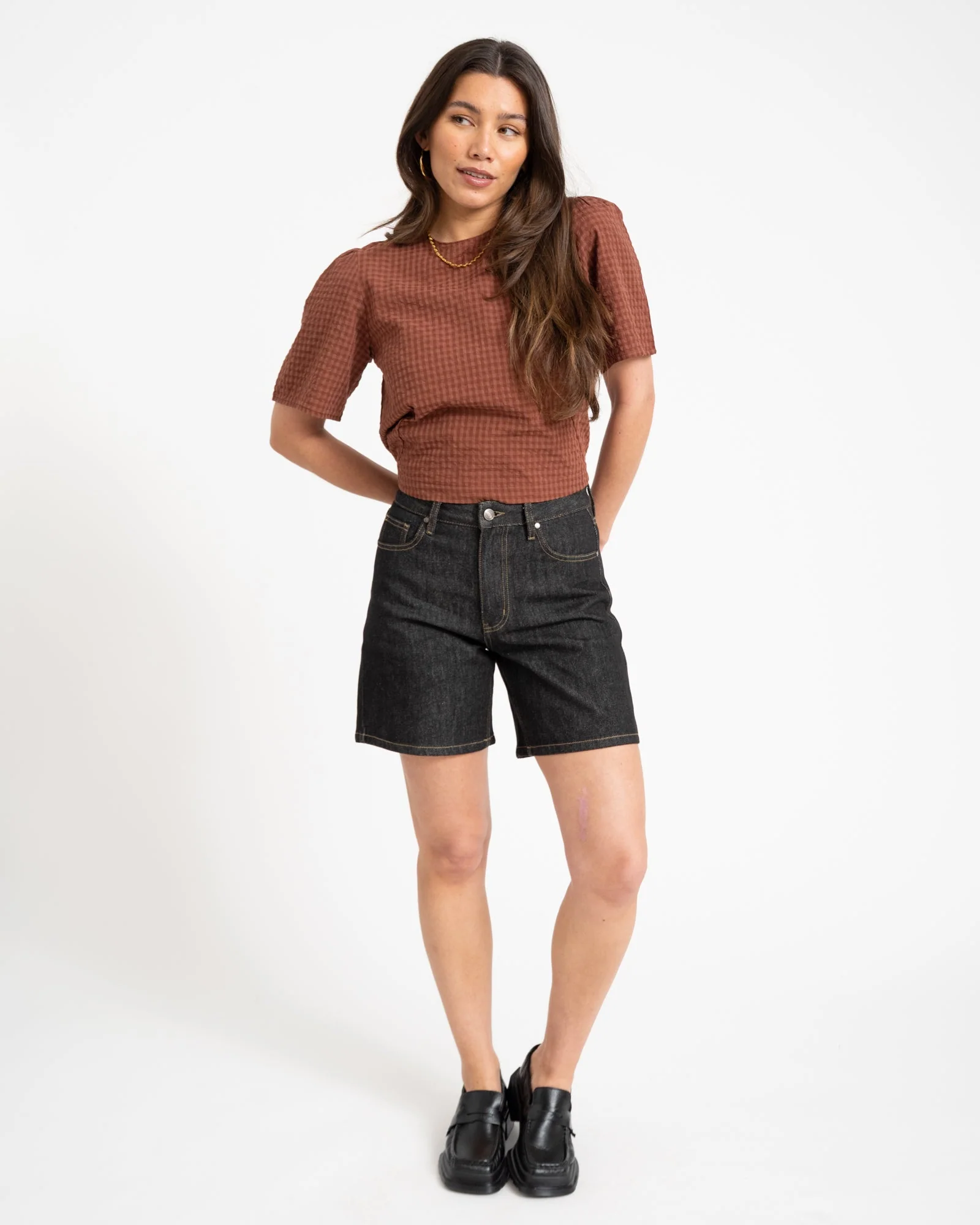TILTIL Oi-Vi Shortsleeve Blouse Brown - Image 3
