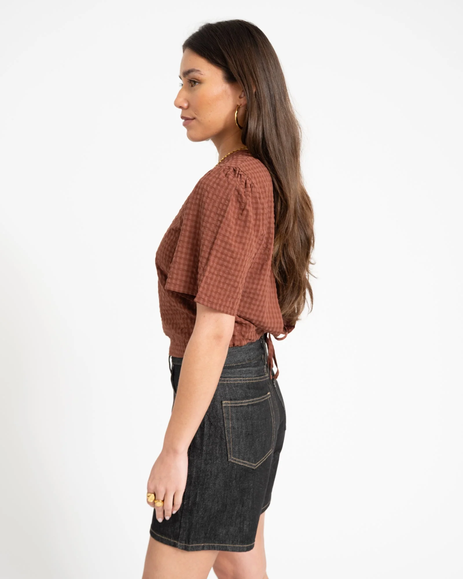TILTIL Oi-Vi Shortsleeve Blouse Brown - Image 4