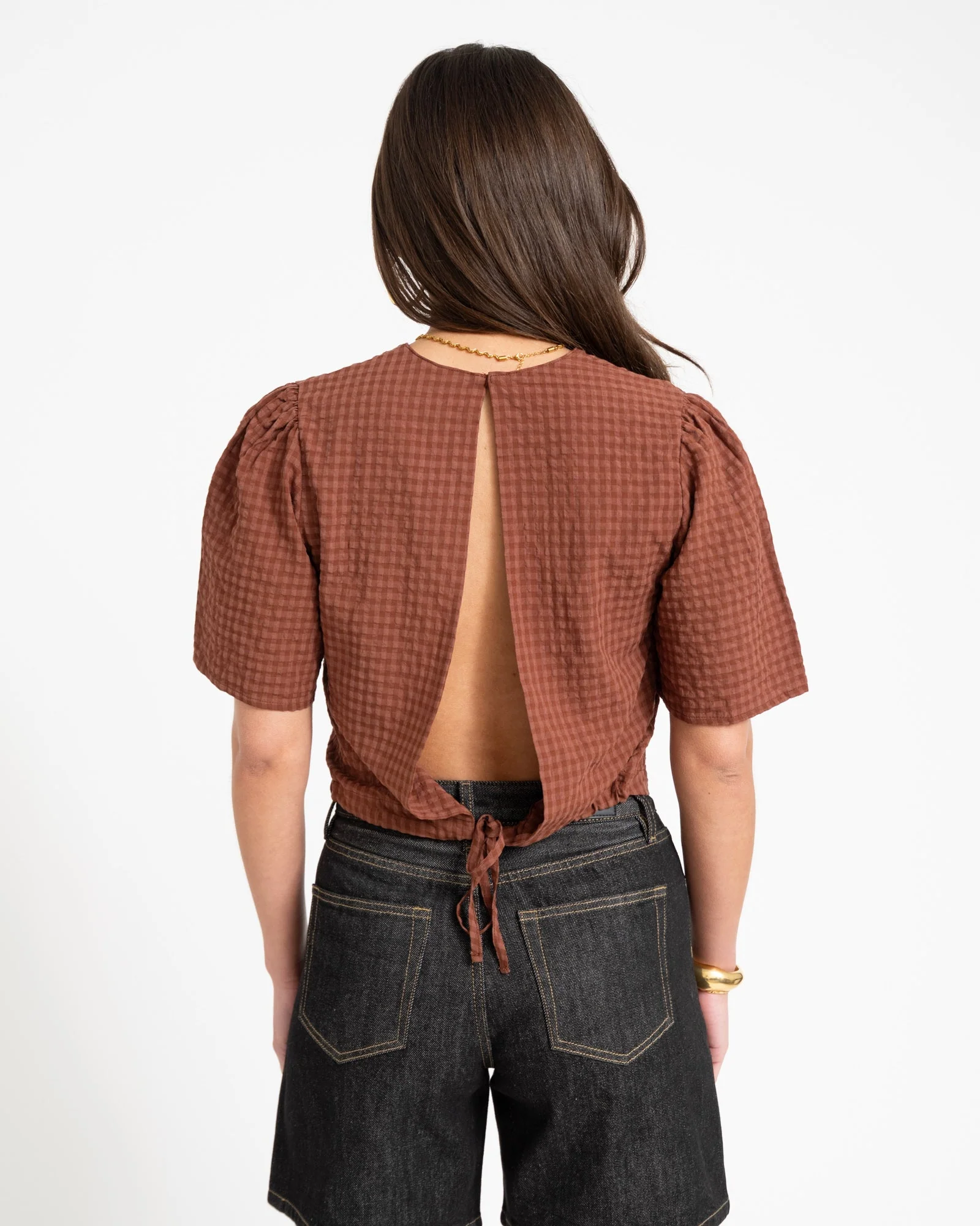 TILTIL Oi-Vi Shortsleeve Blouse Brown - Image 6