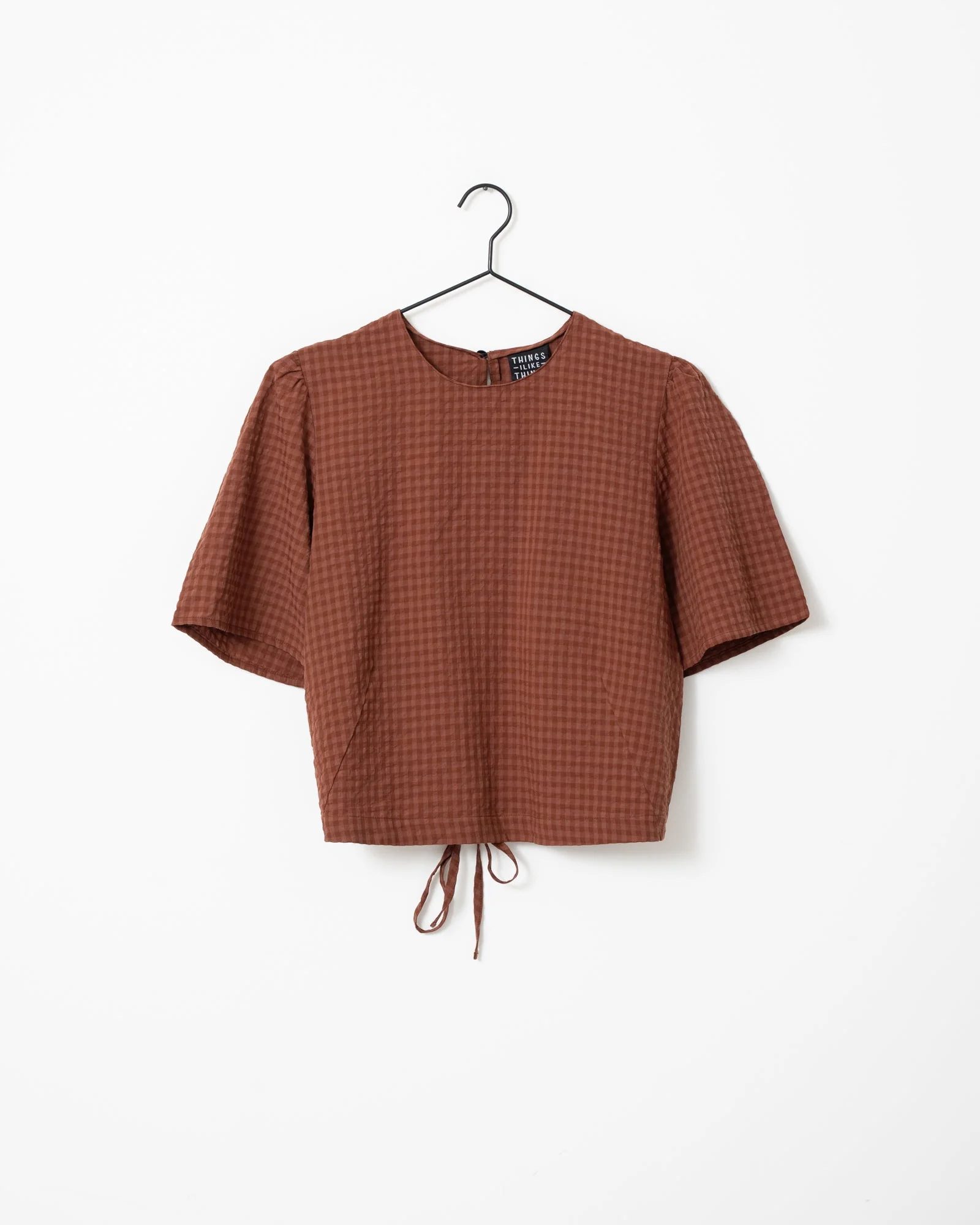 TILTIL Oi-Vi Shortsleeve Blouse Brown - Image 9