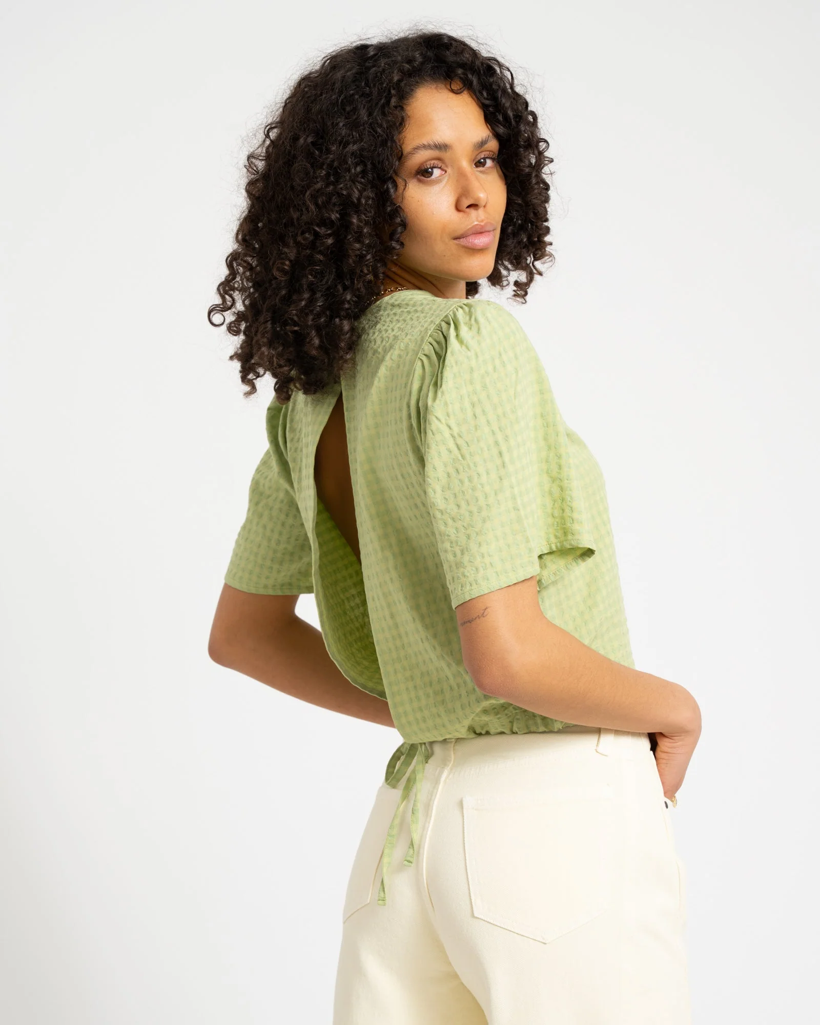 TILTIL Oi-Vi Shortsleeve Blouse Green - Image 3