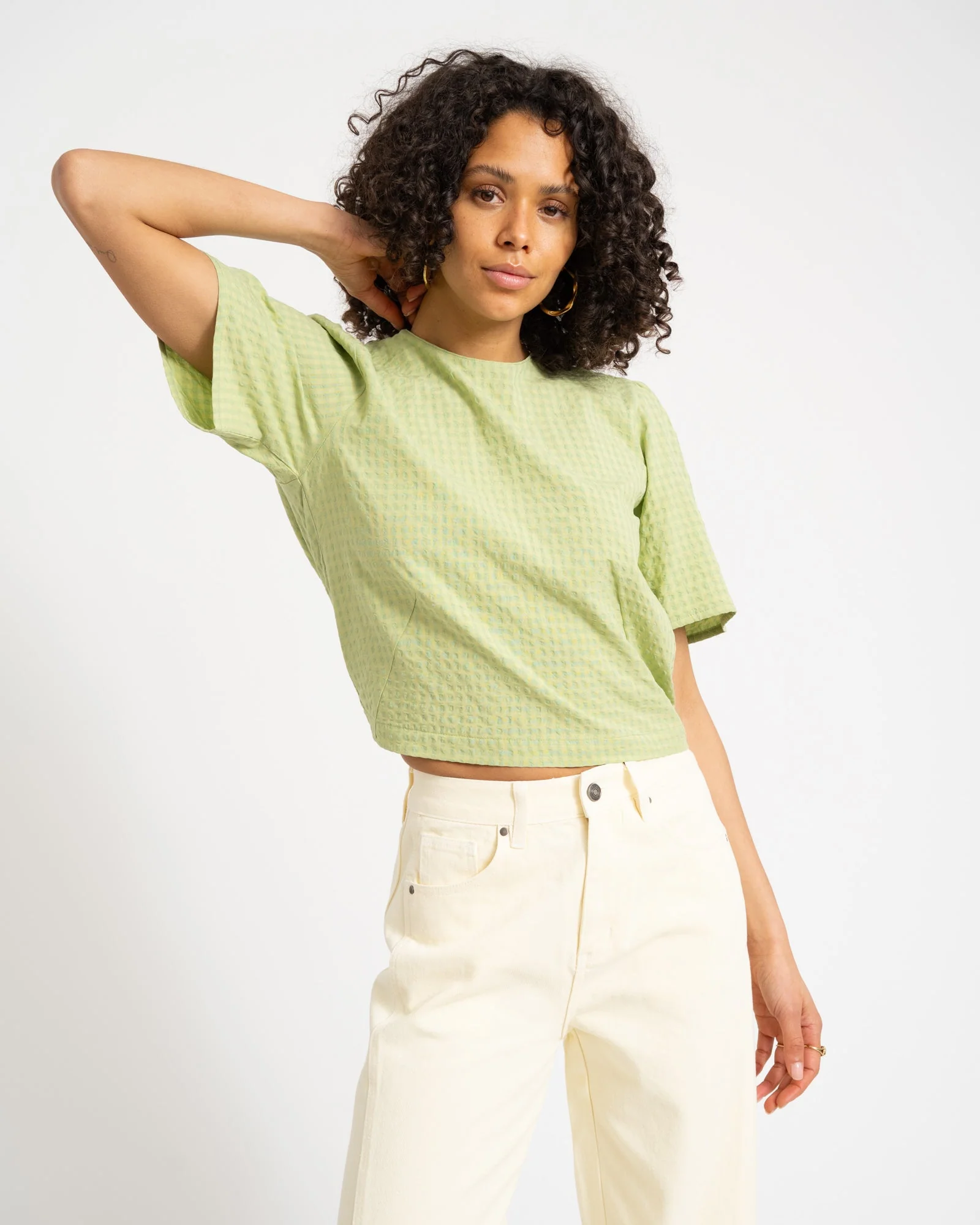 TILTIL Oi-Vi Shortsleeve Blouse Green - Image 4