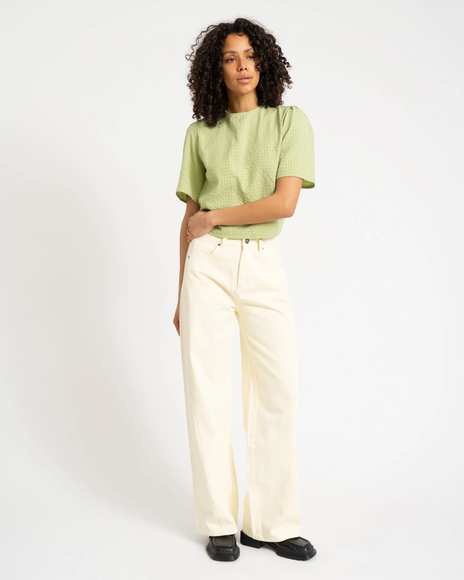 TILTIL Oi-Vi Shortsleeve Blouse Green - Image 5