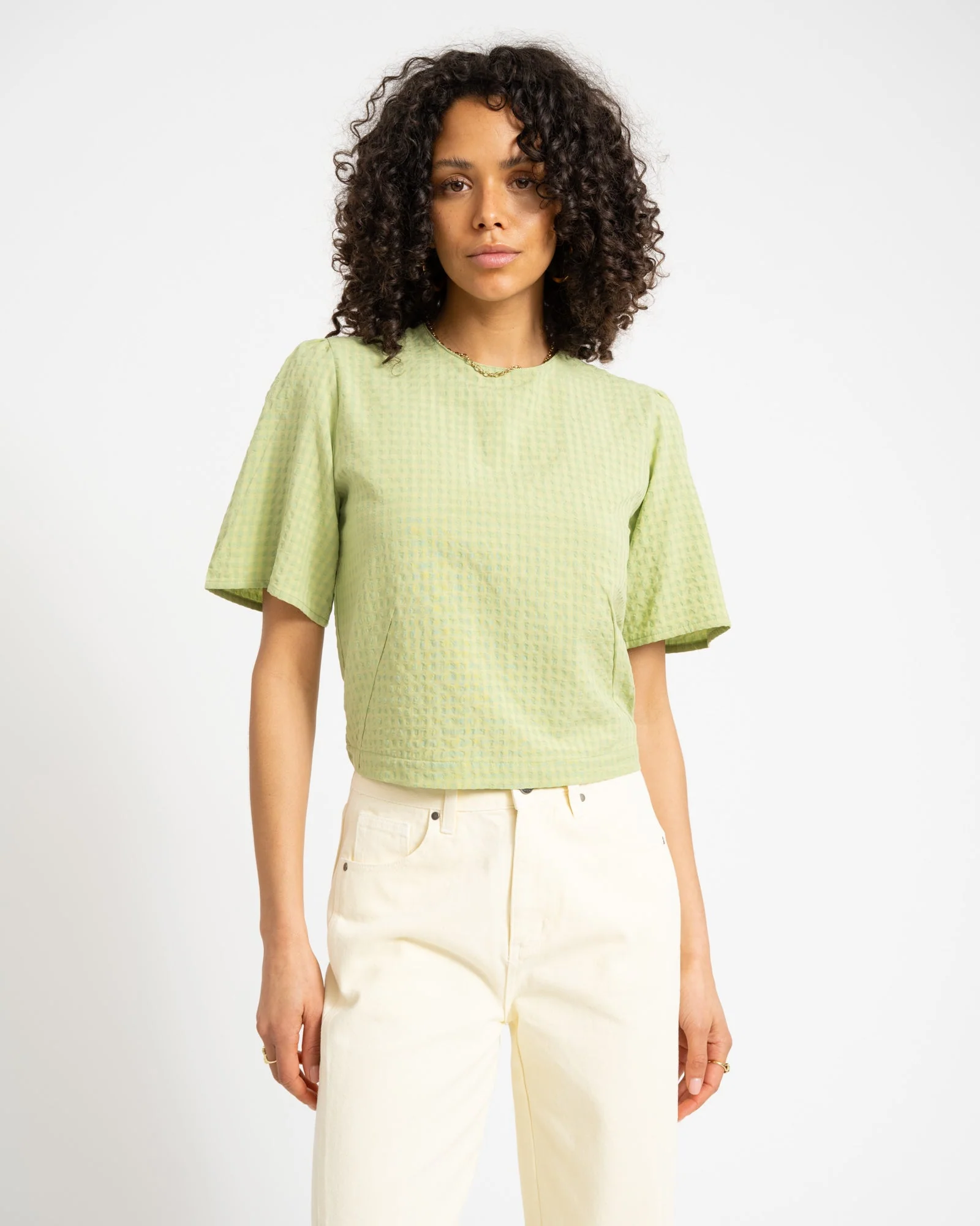TILTIL Oi-Vi Shortsleeve Blouse Green - Image 6