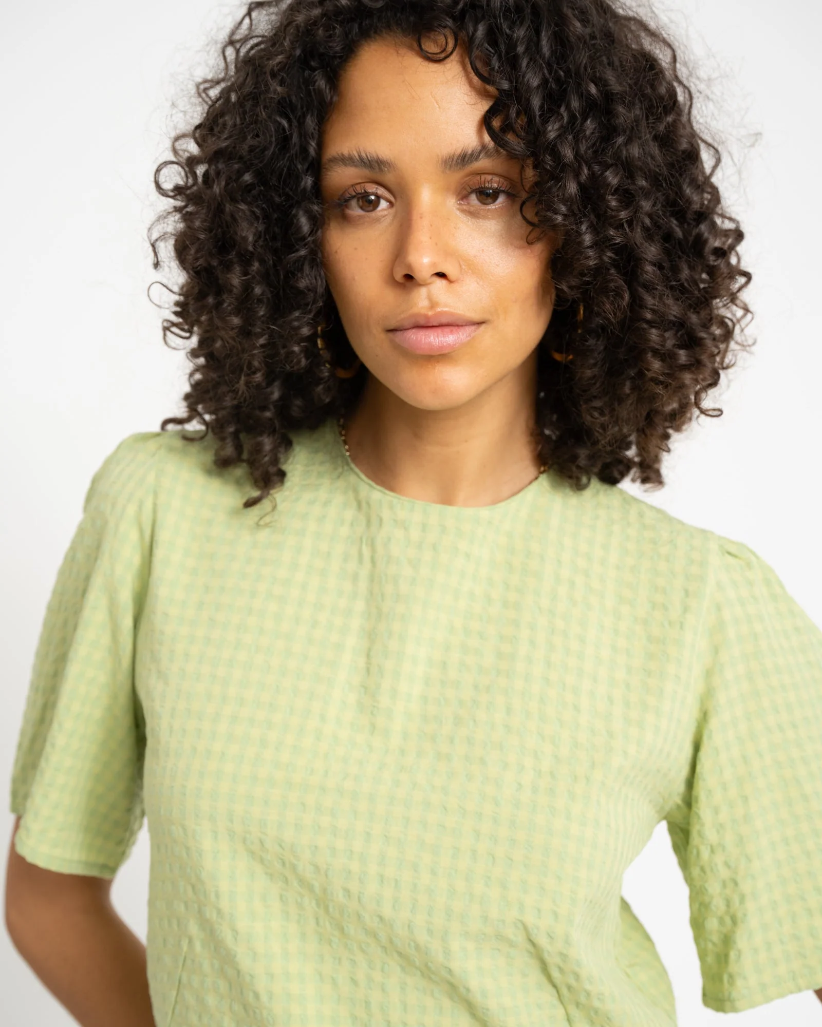 TILTIL Oi-Vi Shortsleeve Blouse Green - Image 9