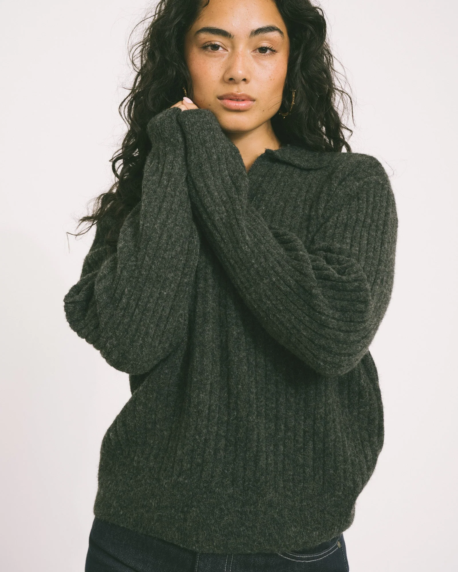 TILTIL Pero Polo Knit Grey Melange - Image 2