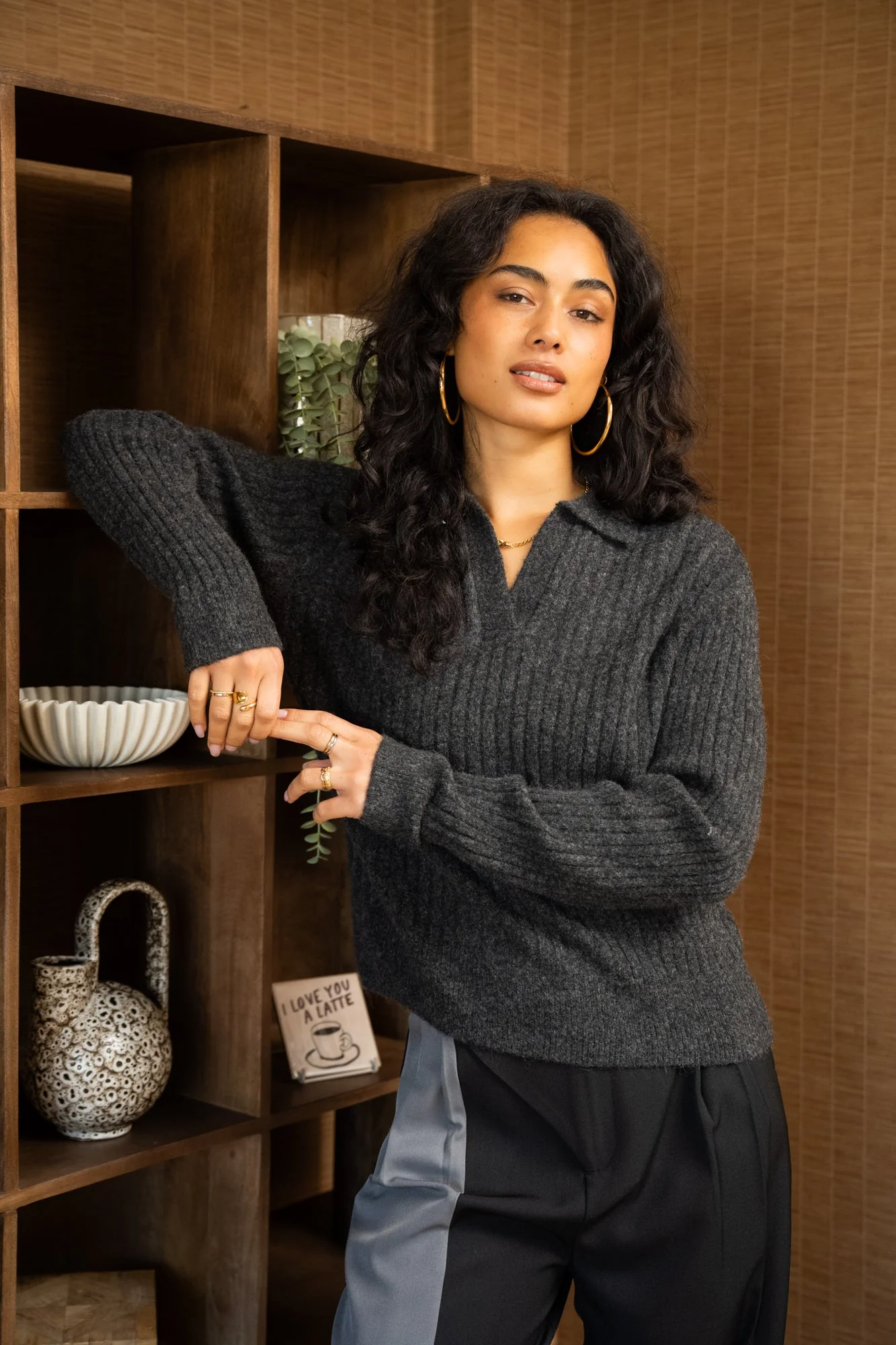 TILTIL Pero Polo Knit Grey Melange - Image 3