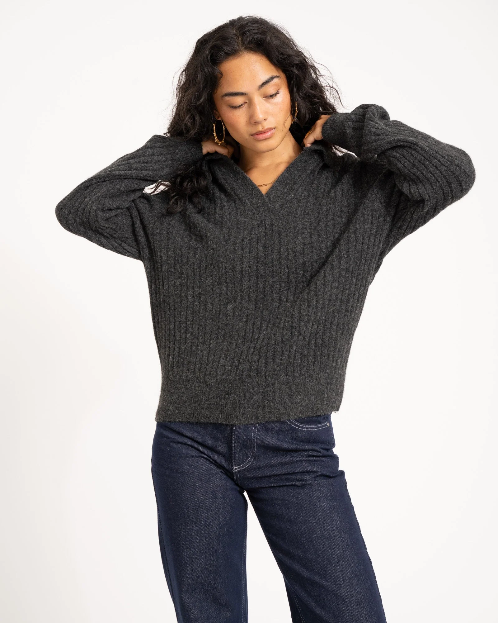 TILTIL Pero Polo Knit Grey Melange - Image 4