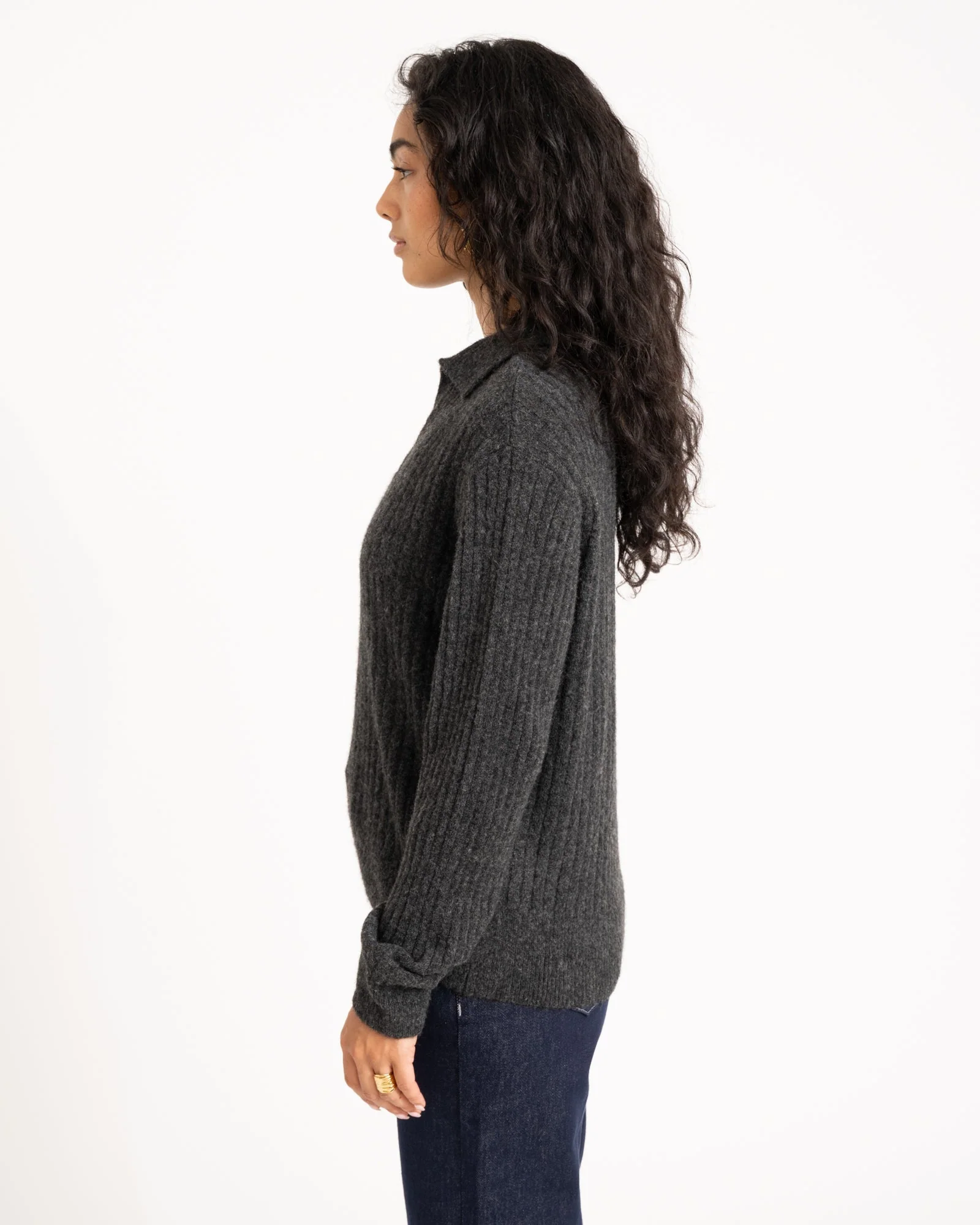 TILTIL Pero Polo Knit Grey Melange - Image 5