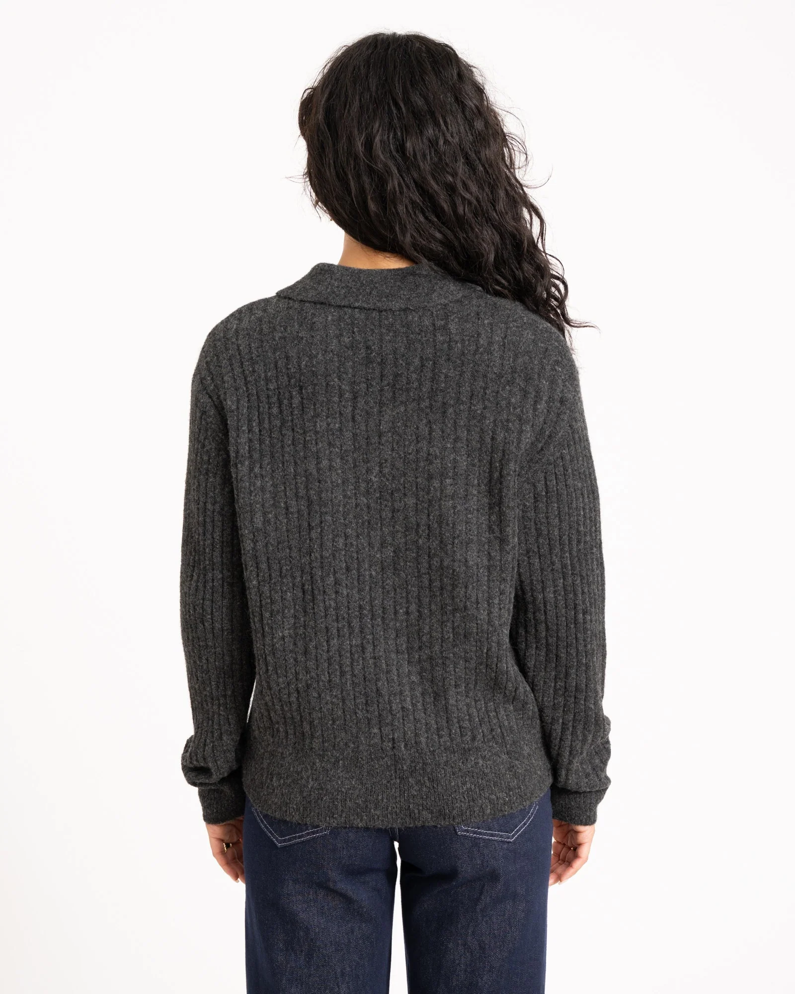 TILTIL Pero Polo Knit Grey Melange - Image 6