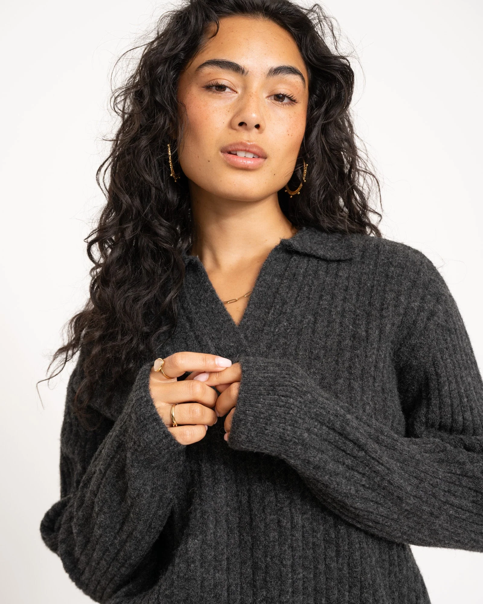 TILTIL Pero Polo Knit Grey Melange - Image 7