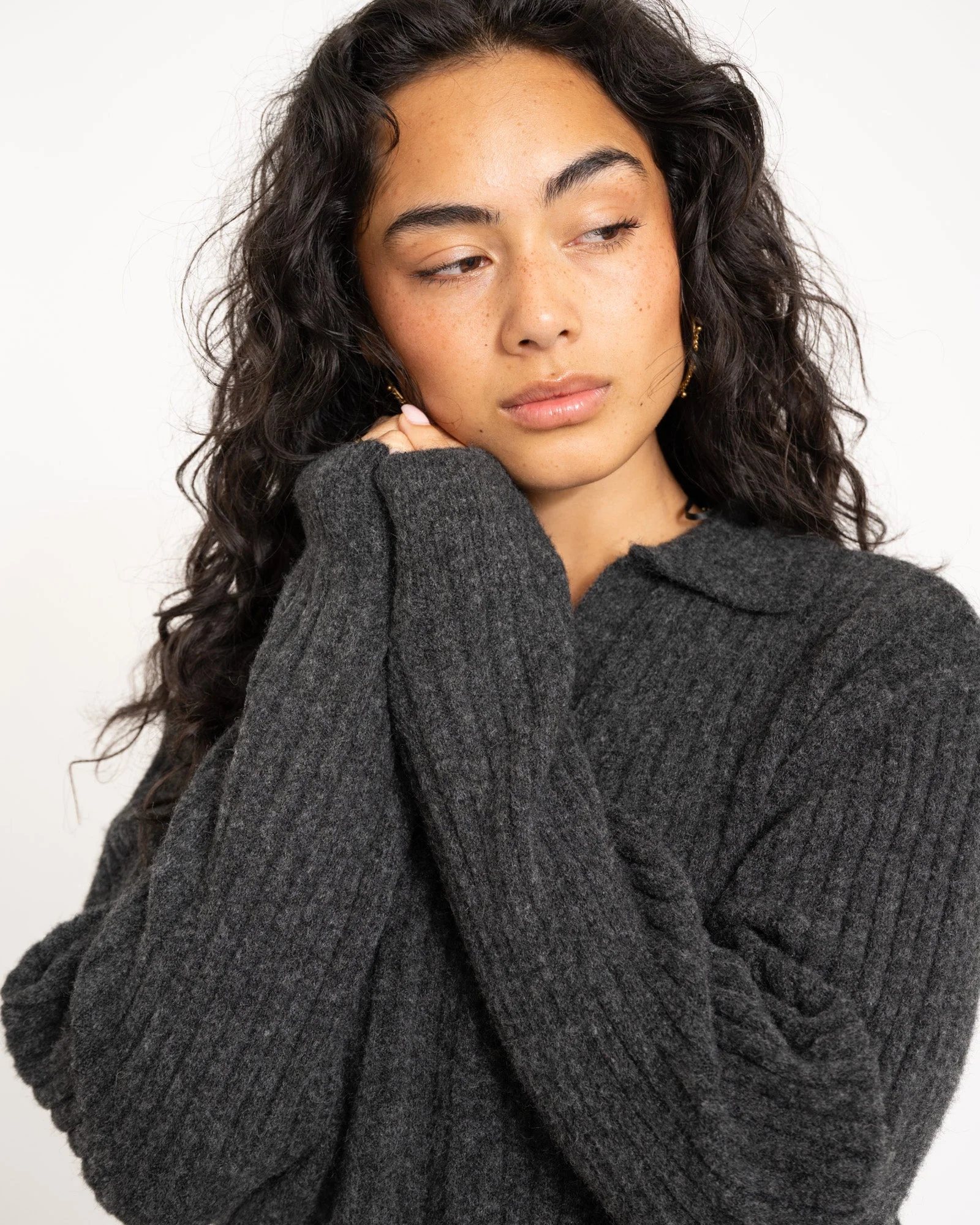 TILTIL Pero Polo Knit Grey Melange - Image 8
