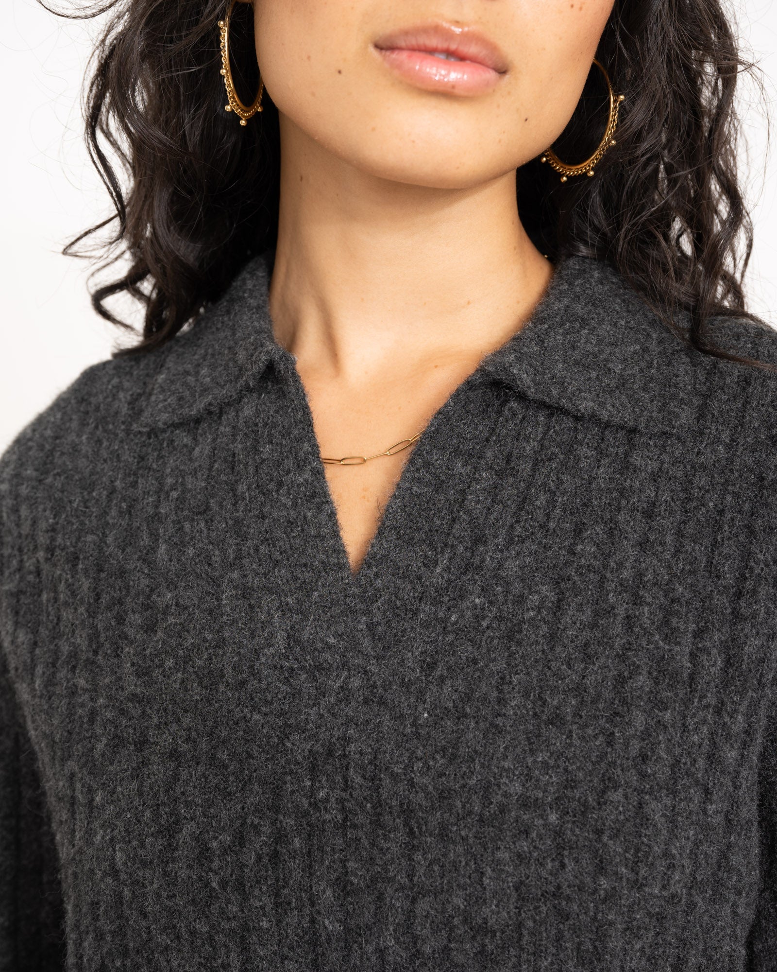TILTIL Pero Polo Knit Grey Melange - Image 9
