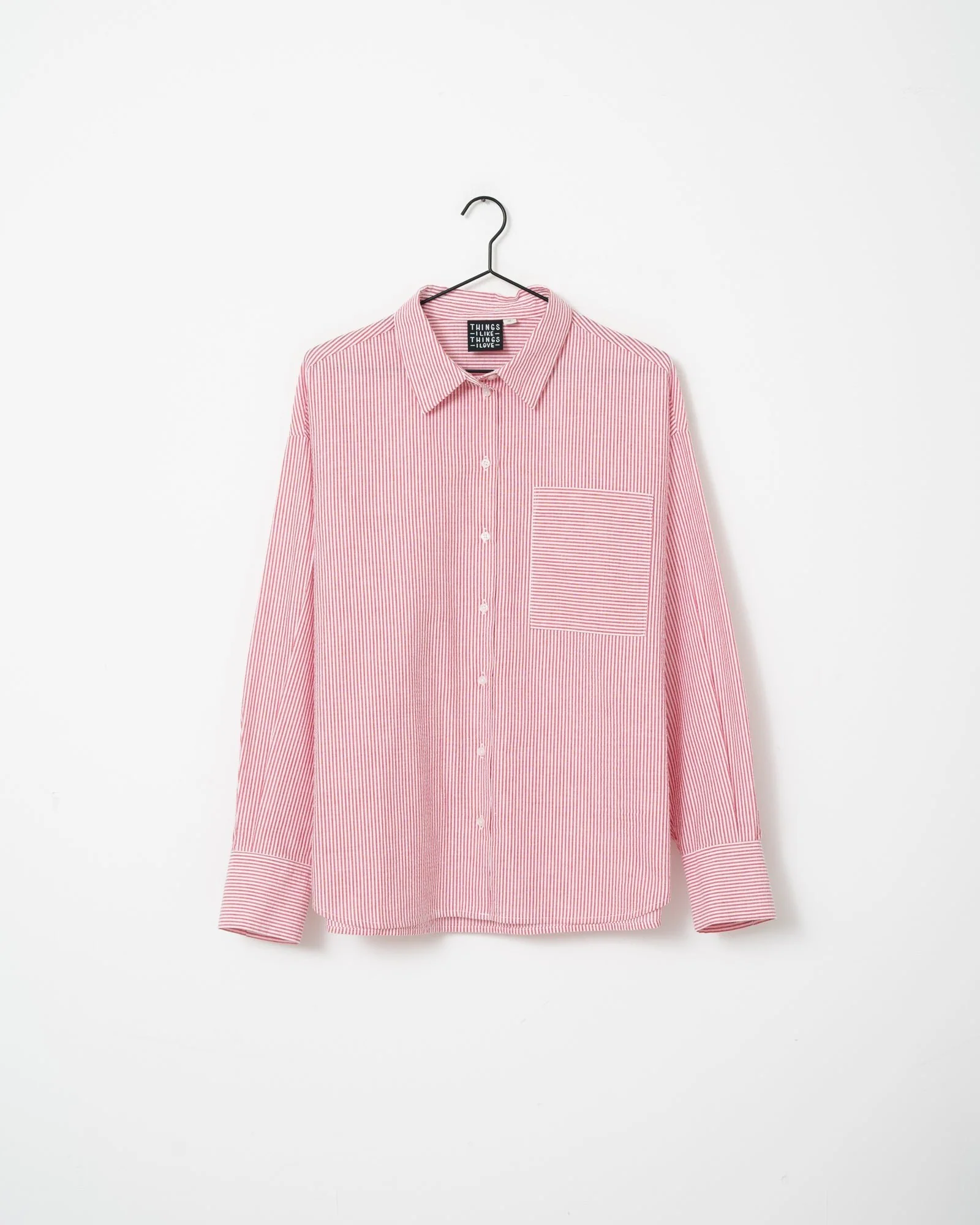 TILTIL Pippa Seersucker Shirt Red - Image 10