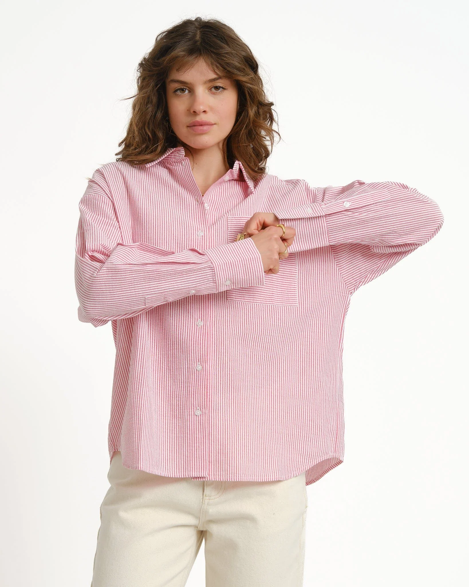 TILTIL Pippa Seersucker Shirt Red - Image 3