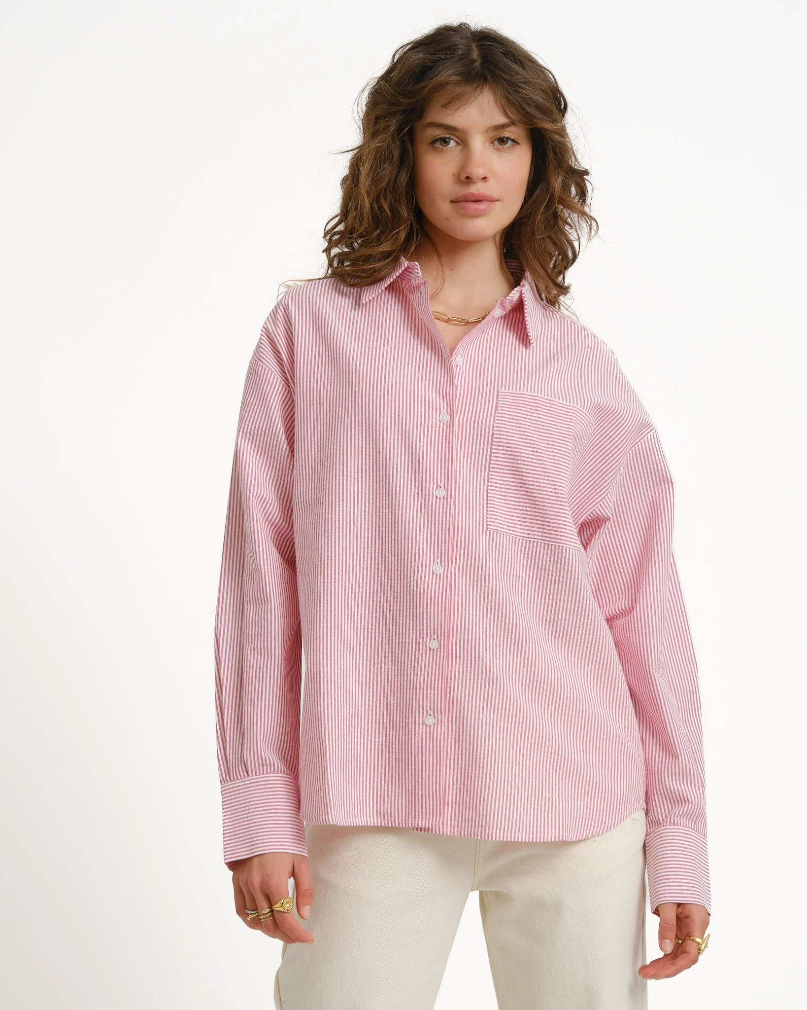 TILTIL Pippa Seersucker Shirt Red - Image 5