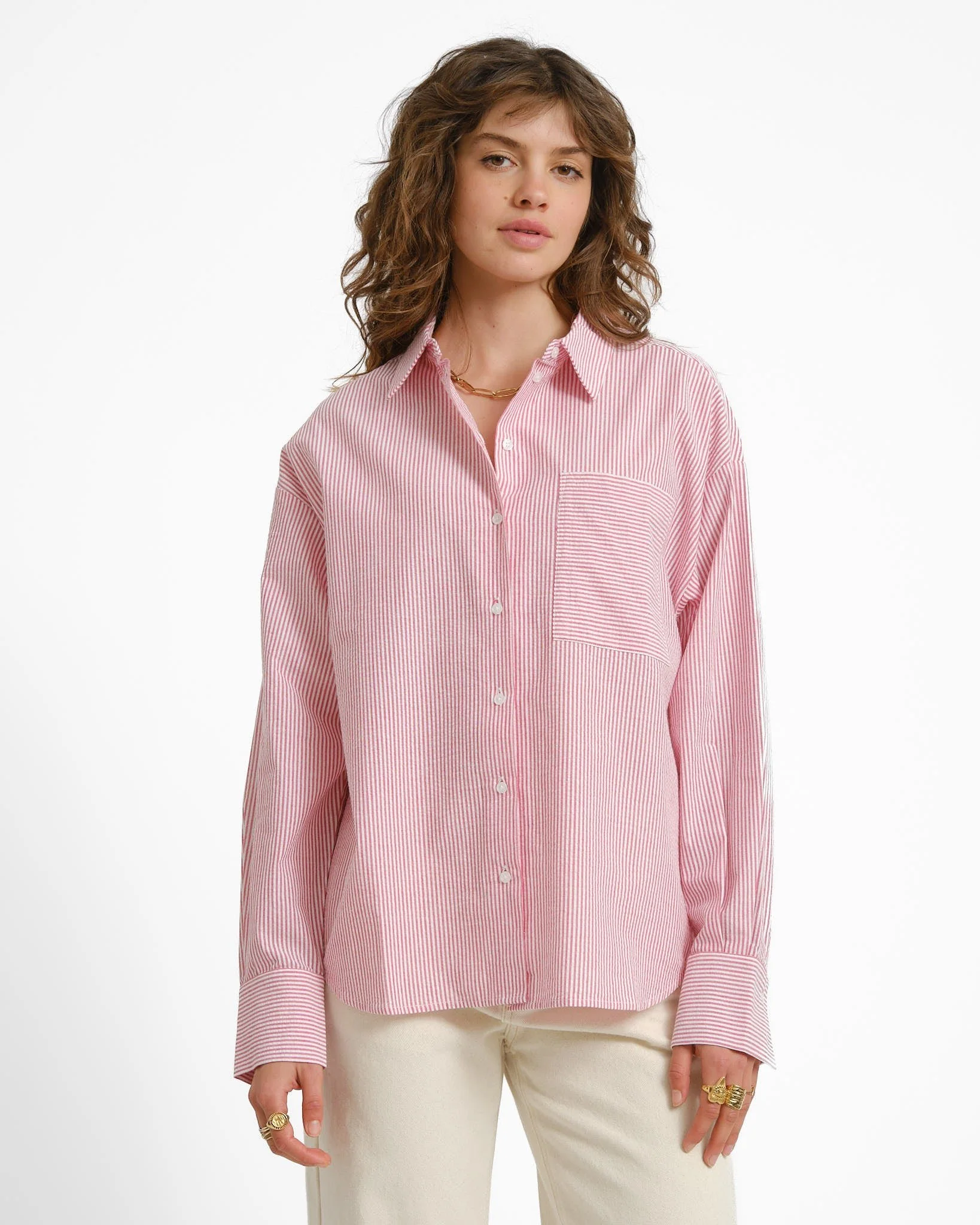 TILTIL Pippa Seersucker Shirt Red - Image 6