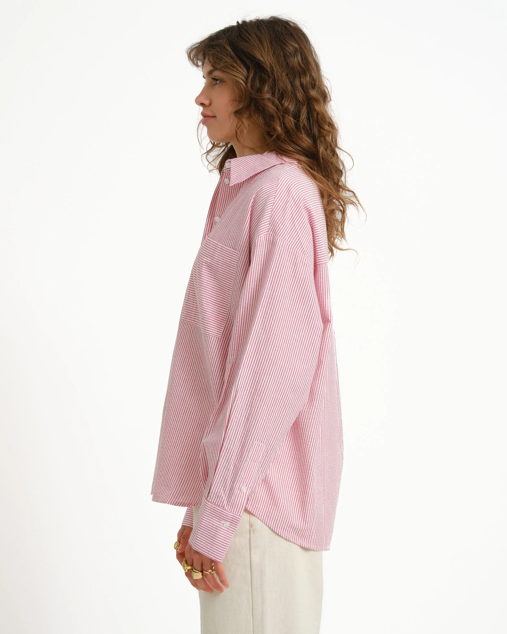 TILTIL Pippa Seersucker Shirt Red - Image 7