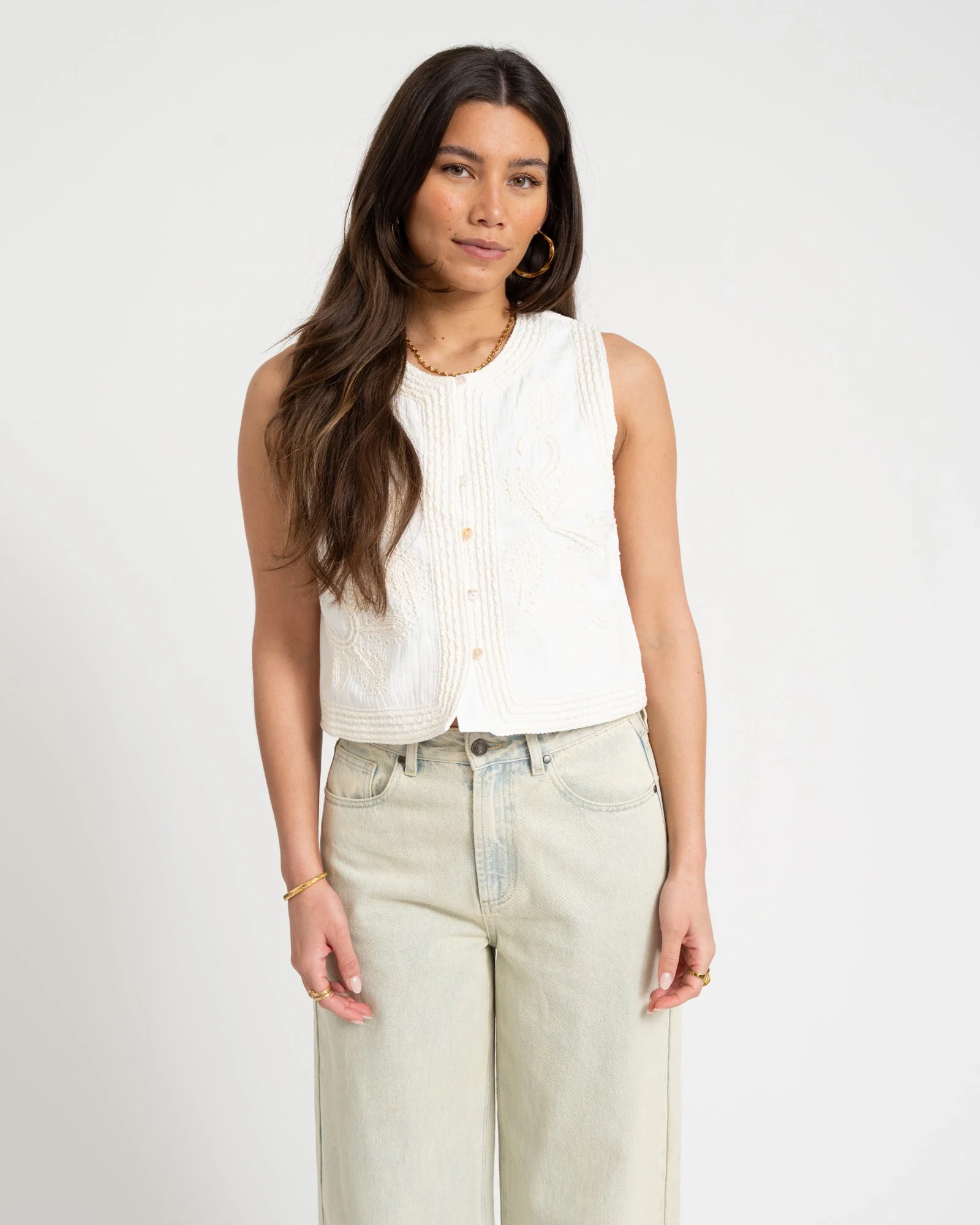 TILTIL Polly Gilet Embroidery Off-white - Image 2