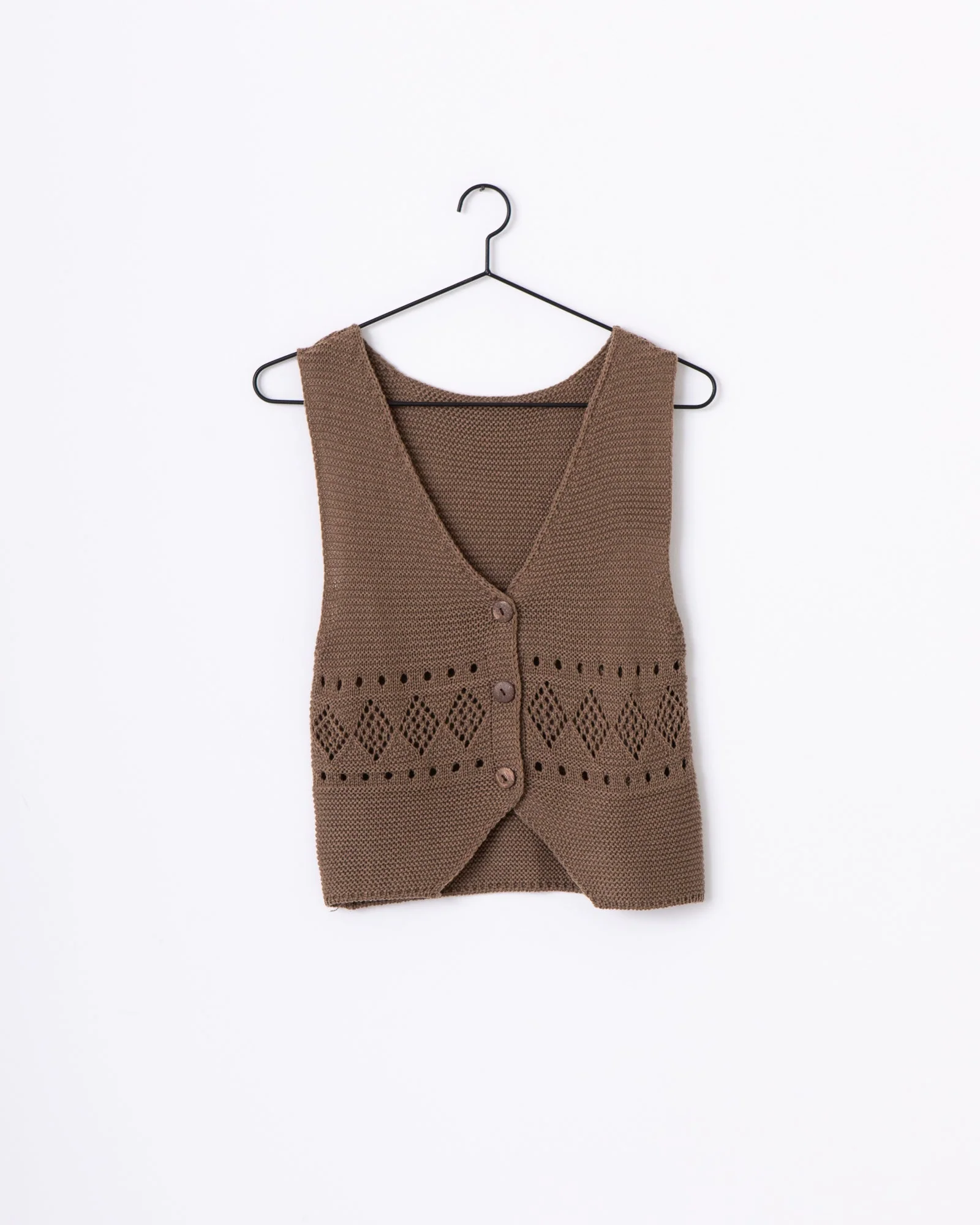 TILTIL Richelle Knit Top Button Taupe One Size - Image 7