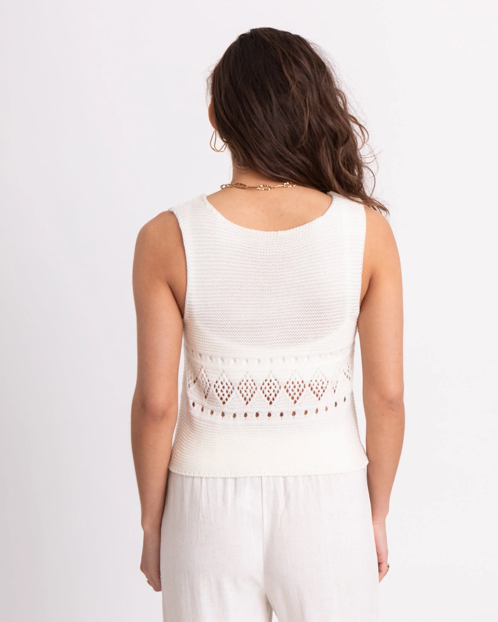 TILTIL Richelle Knit Top Button White One Size - Image 7
